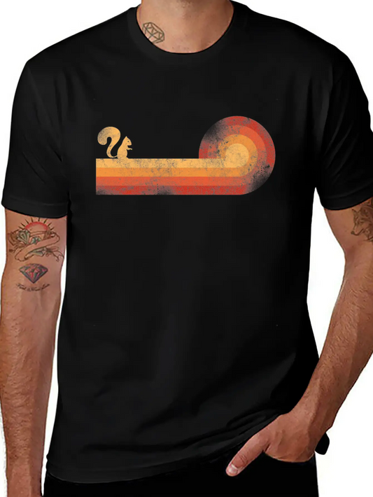 Squirrel Acorn Retro Vintage Stylish Everyday T-Shirt – Unisex Basic Cotton Tee
