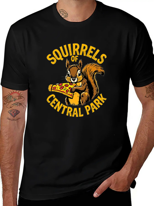 Squirrels Of Central Park Eating Pizza Comfortable Minimalist Graphic Tee – Summer Style Essential