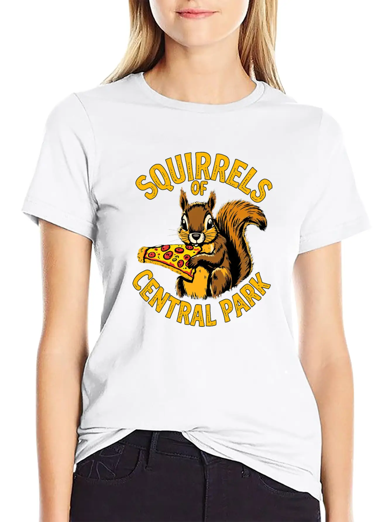 Squirrels Of Central Park Eating Pizza Comfortable Minimalist Graphic Tee – Summer Style Essential