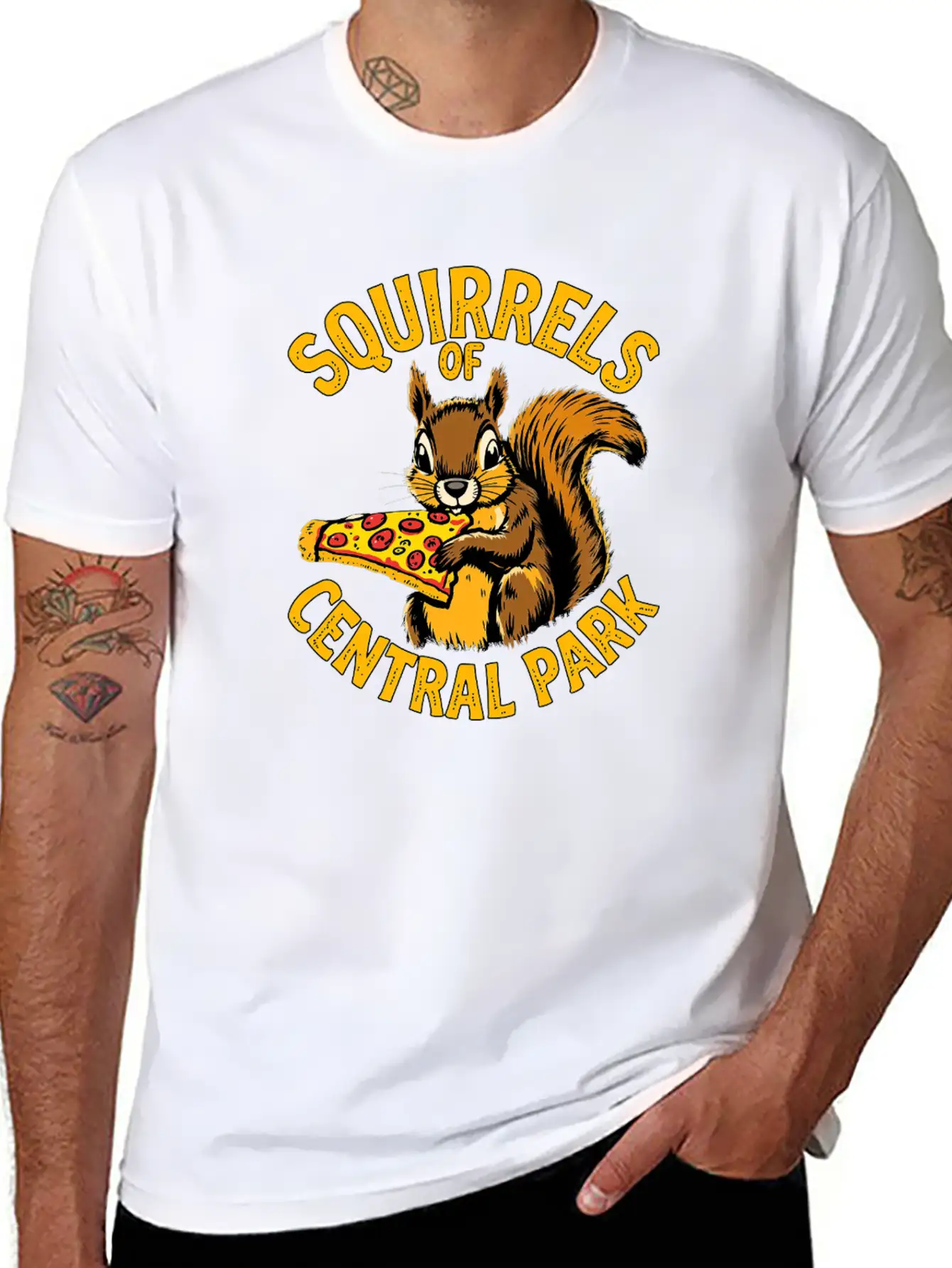 Squirrels Of Central Park Eating Pizza Comfortable Minimalist Graphic Tee – Summer Style Essential