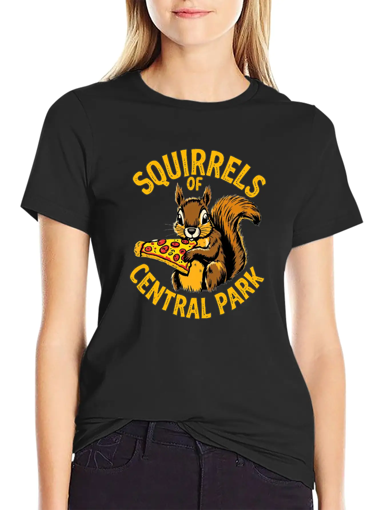 Squirrels Of Central Park Eating Pizza Comfortable Minimalist Graphic Tee – Summer Style Essential