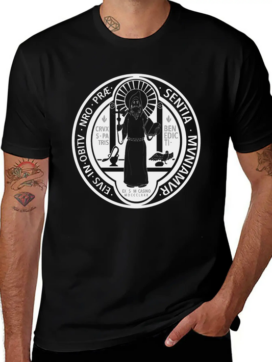 St. Benedict Medal Comfortable Minimalist Graphic Tee – Summer Style Essential