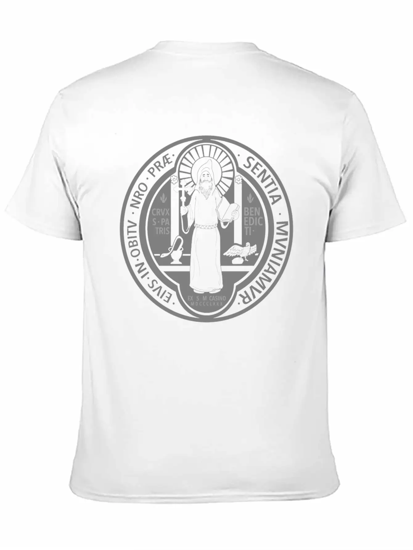 St. Benedict Medal Comfortable Minimalist Graphic Tee – Summer Style Essential