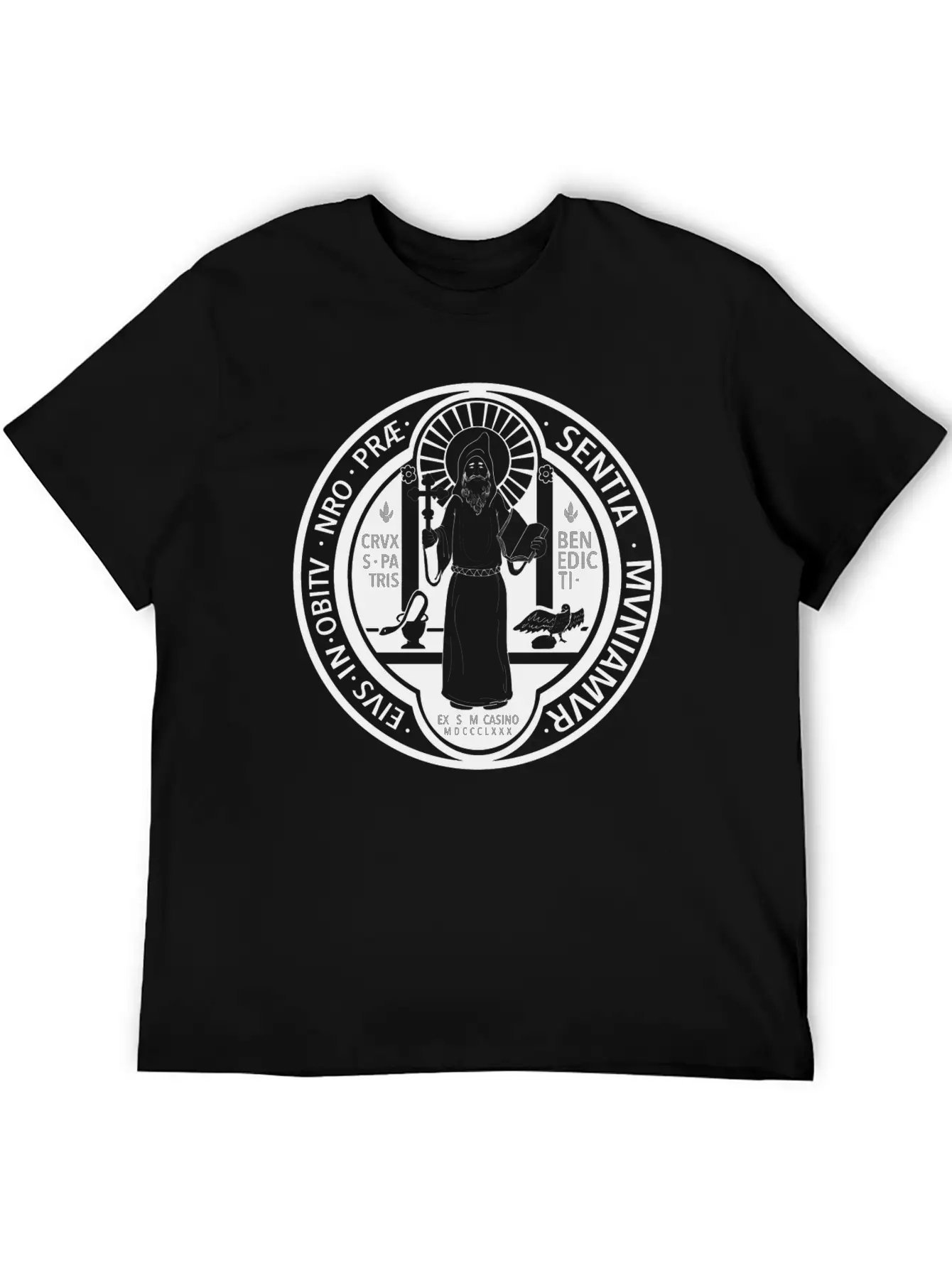 St. Benedict Medal Comfortable Minimalist Graphic Tee – Summer Style Essential