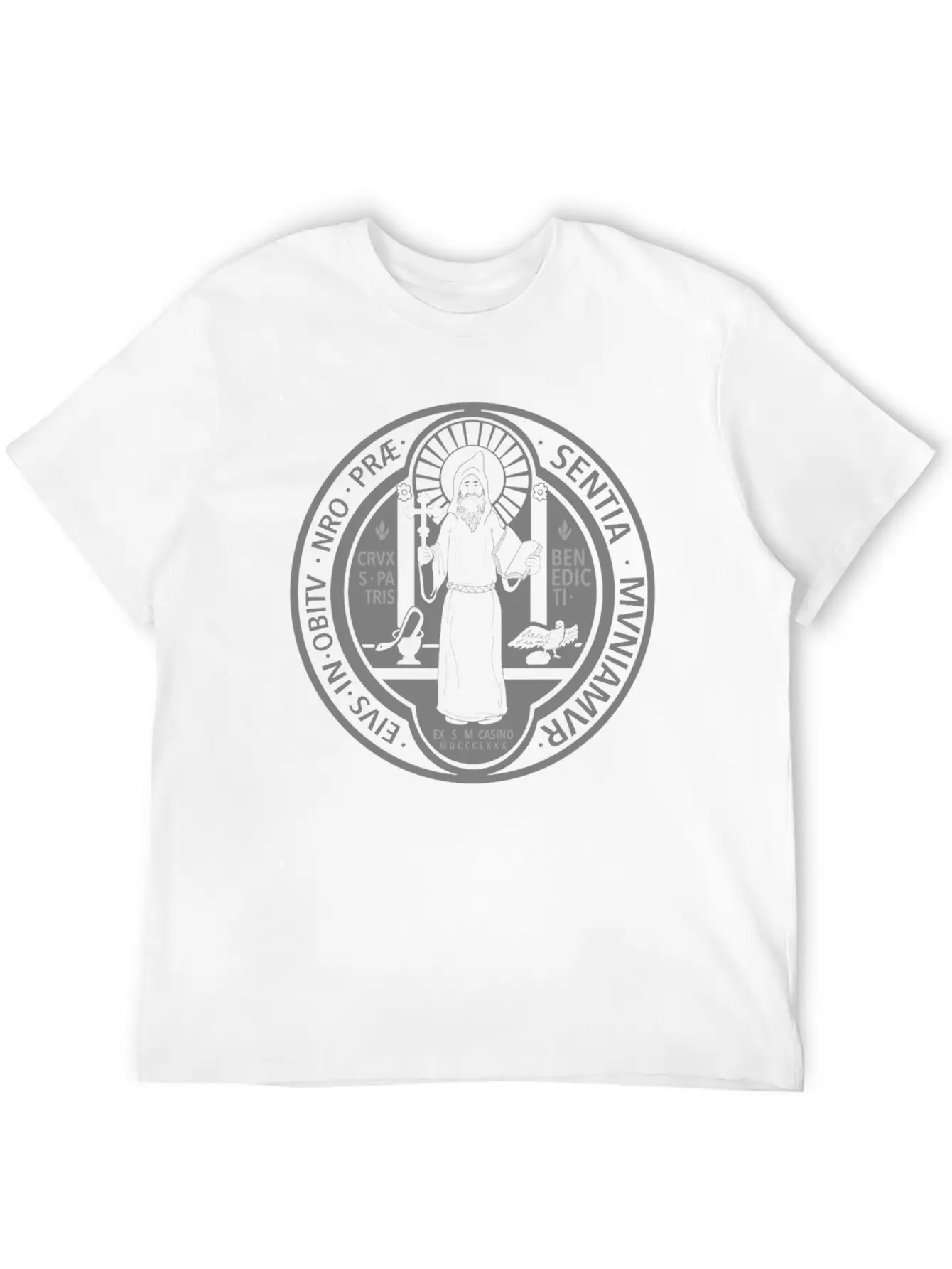St. Benedict Medal Comfortable Minimalist Graphic Tee – Summer Style Essential