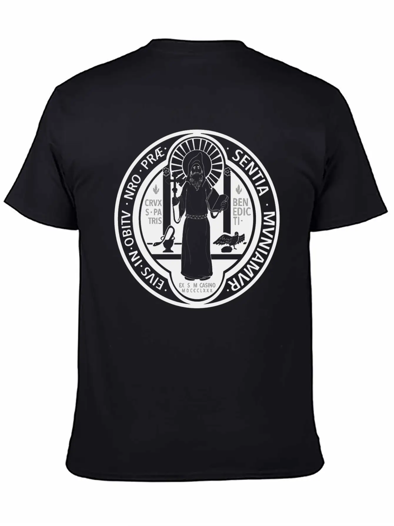 St. Benedict Medal Comfortable Minimalist Graphic Tee – Summer Style Essential
