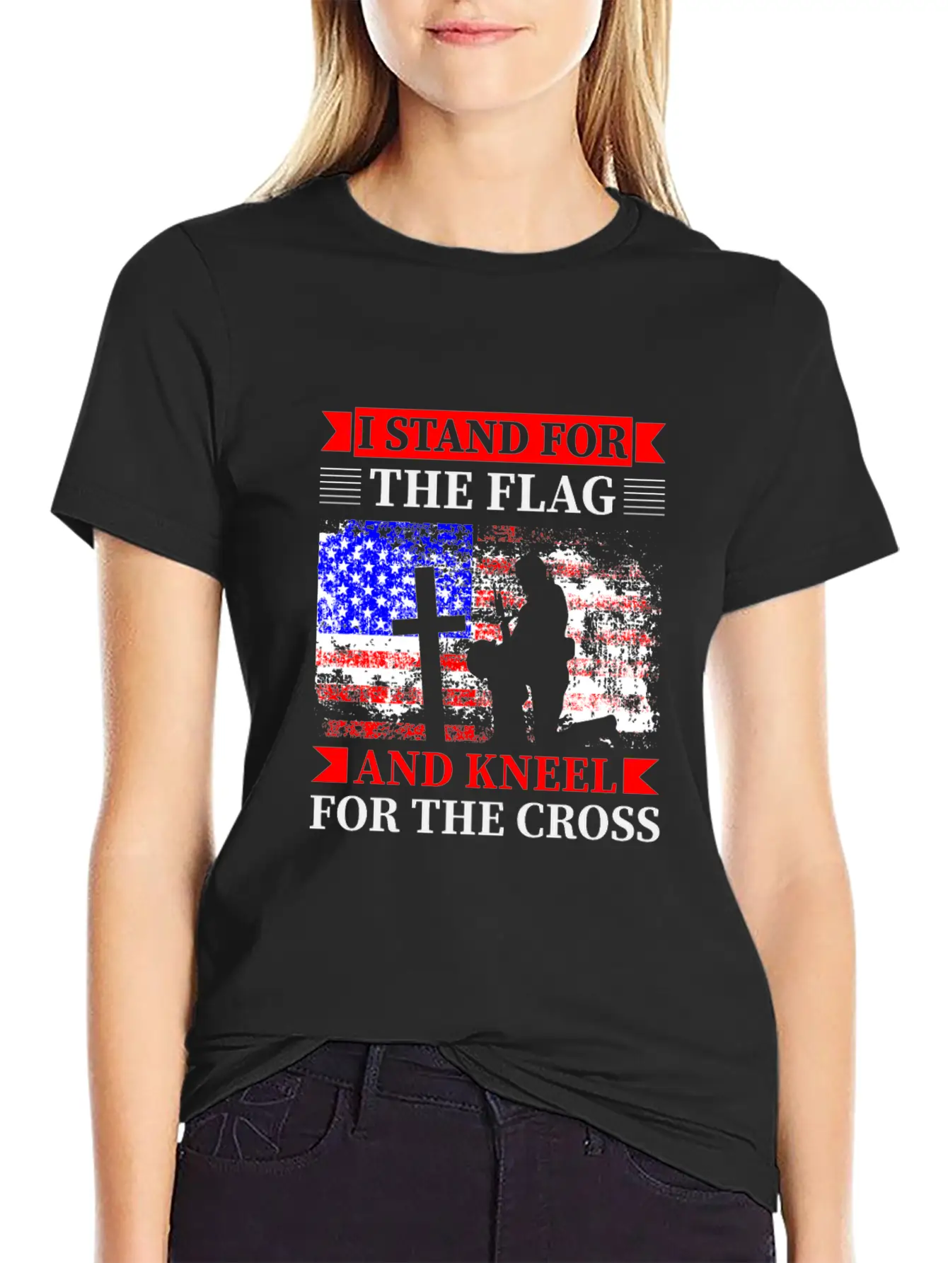 Stand For The Flag Kneel For The Cross Timeless Short Sleeve Tee – Comfy And Minimalist Design
