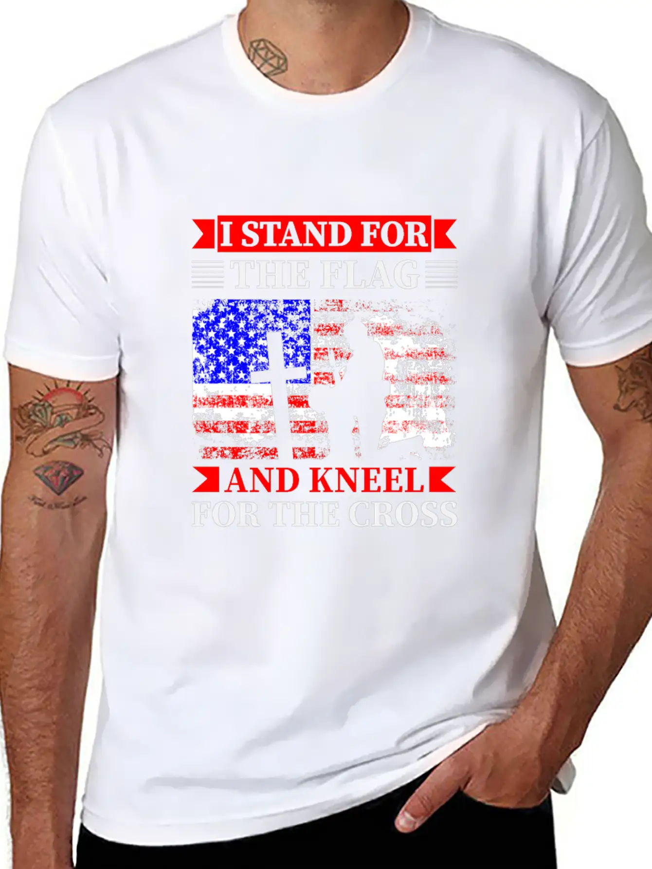 Stand For The Flag Kneel For The Cross Timeless Short Sleeve Tee – Comfy And Minimalist Design