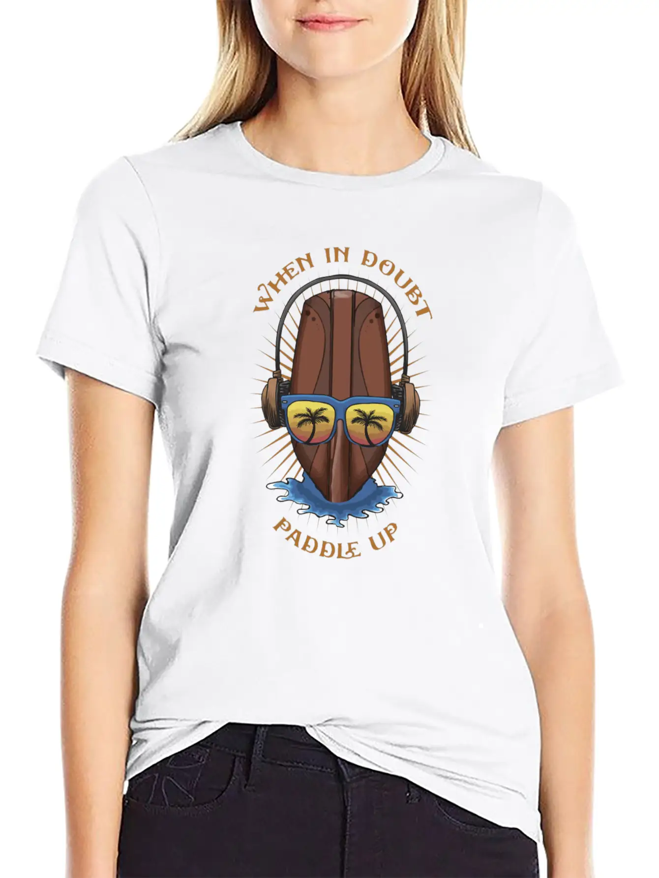 Stand Up Paddle Cartoon Art Basic Graphic T-Shirt – Daily Comfort In Soft Cotton