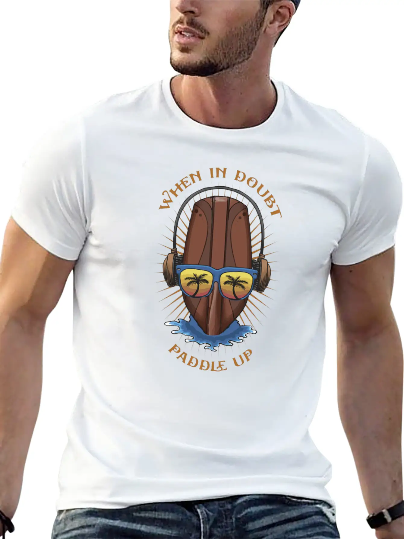 Stand Up Paddle Cartoon Art Basic Graphic T-Shirt – Daily Comfort In Soft Cotton