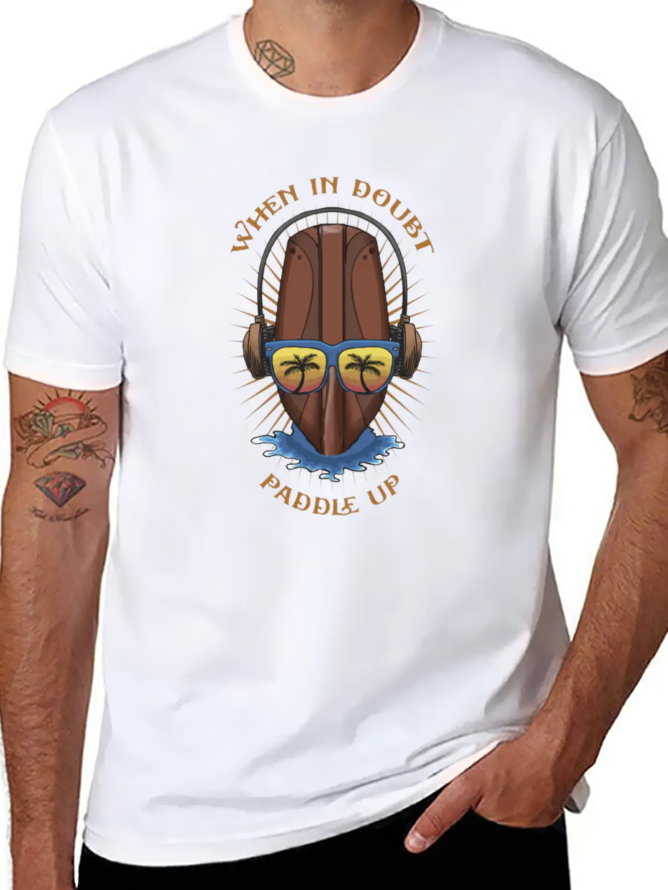Stand Up Paddle Cartoon Art Basic Graphic T-Shirt – Daily Comfort In Soft Cotton