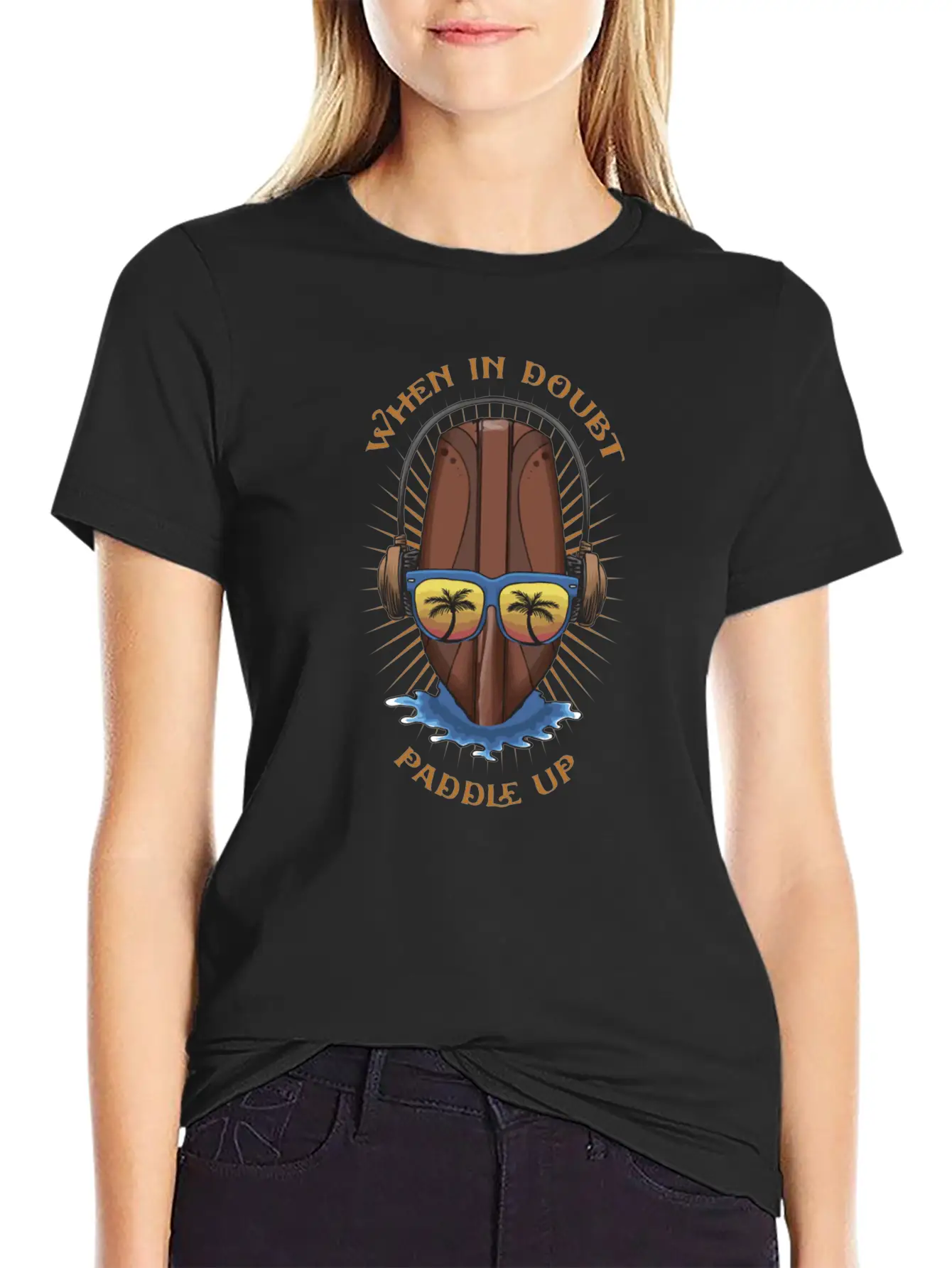 Stand Up Paddle Cartoon Art Basic Graphic T-Shirt – Daily Comfort In Soft Cotton