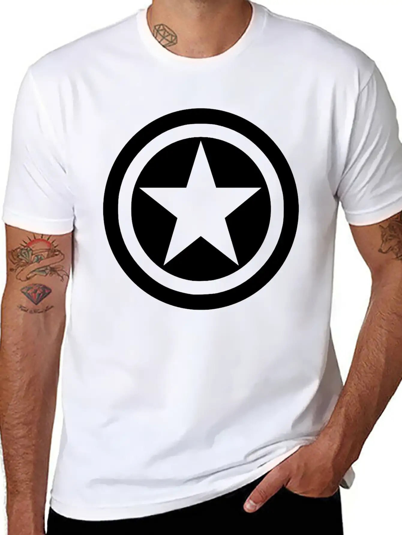 Star In Circles Relaxed Everyday Tee – Lightweight And Durable Cotton