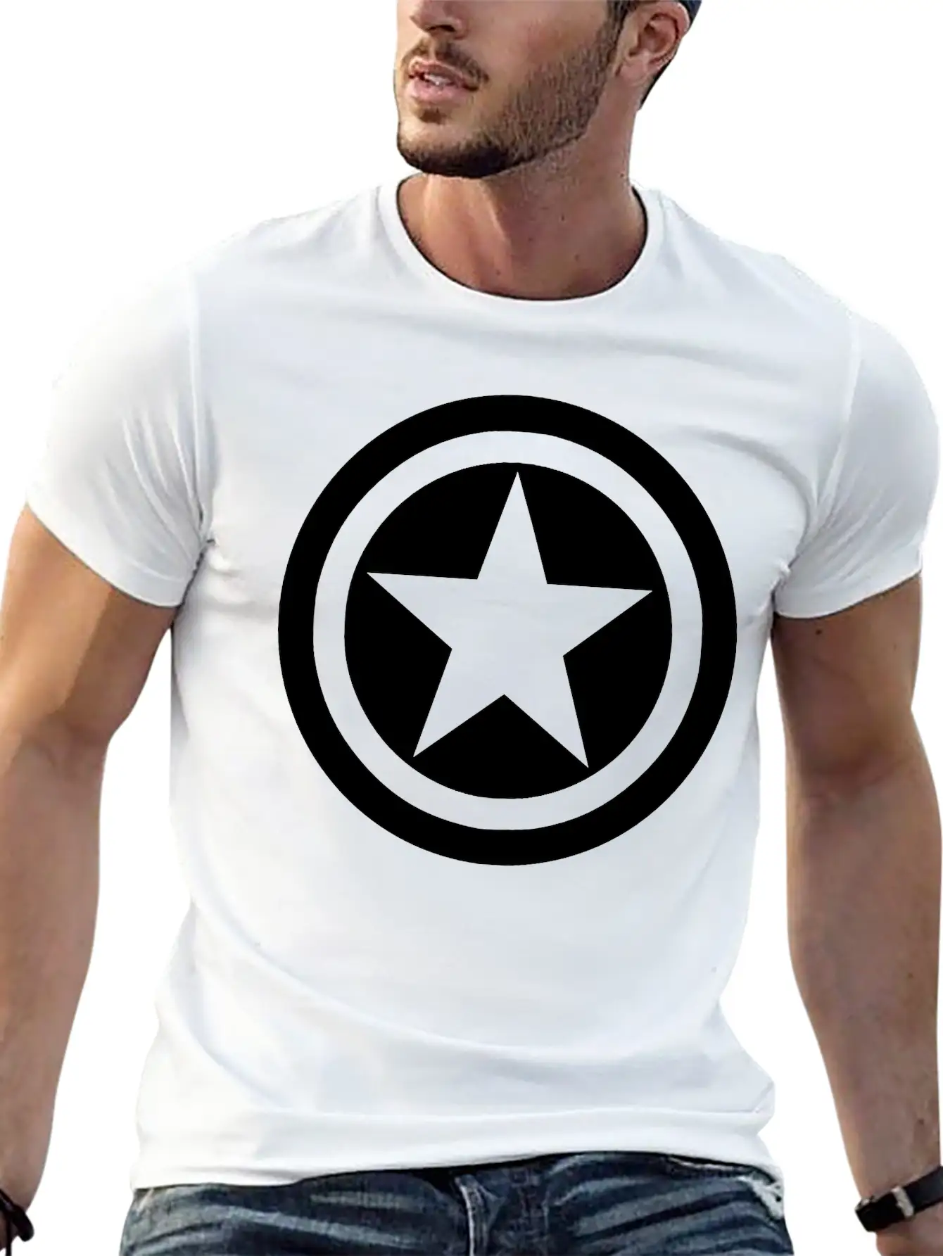 Star In Circles Relaxed Everyday Tee – Lightweight And Durable Cotton