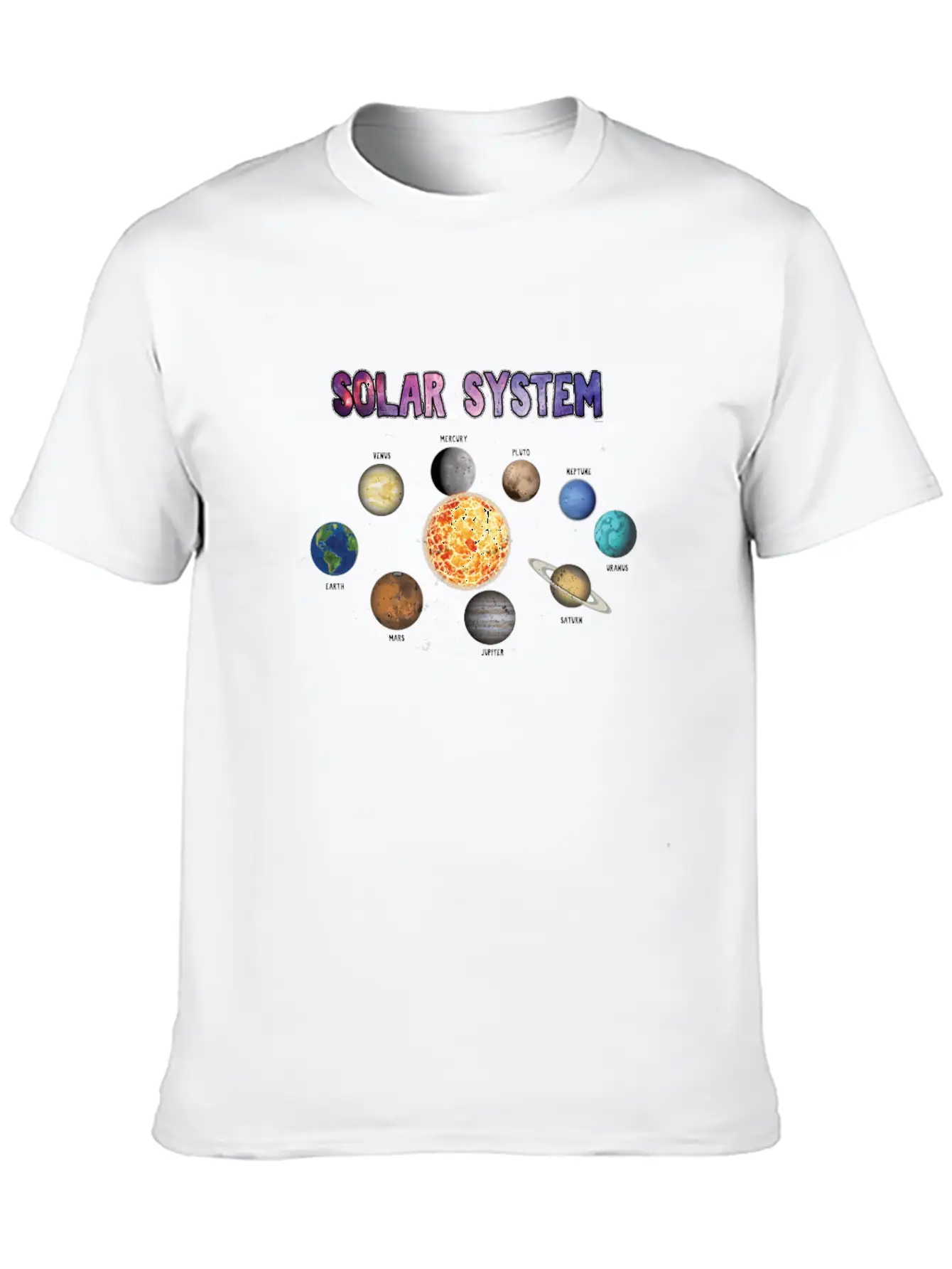 Stars Universe Planets Outerspace Gift Solar Unisex Short Sleeve Soft Cotton T-Shirt – Casual Everyday Wear