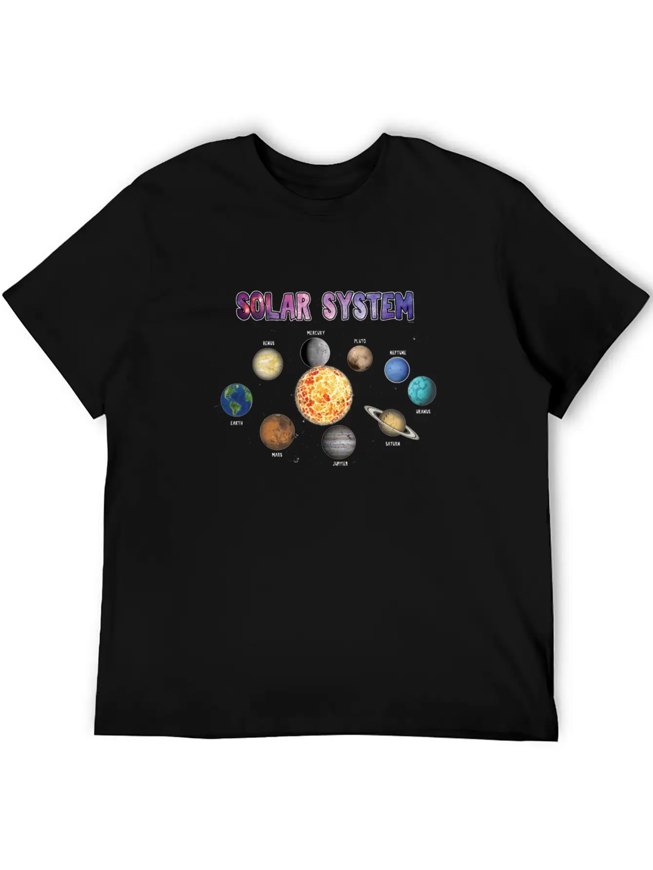 Stars Universe Planets Outerspace Gift Solar Unisex Short Sleeve Soft Cotton T-Shirt – Casual Everyday Wear