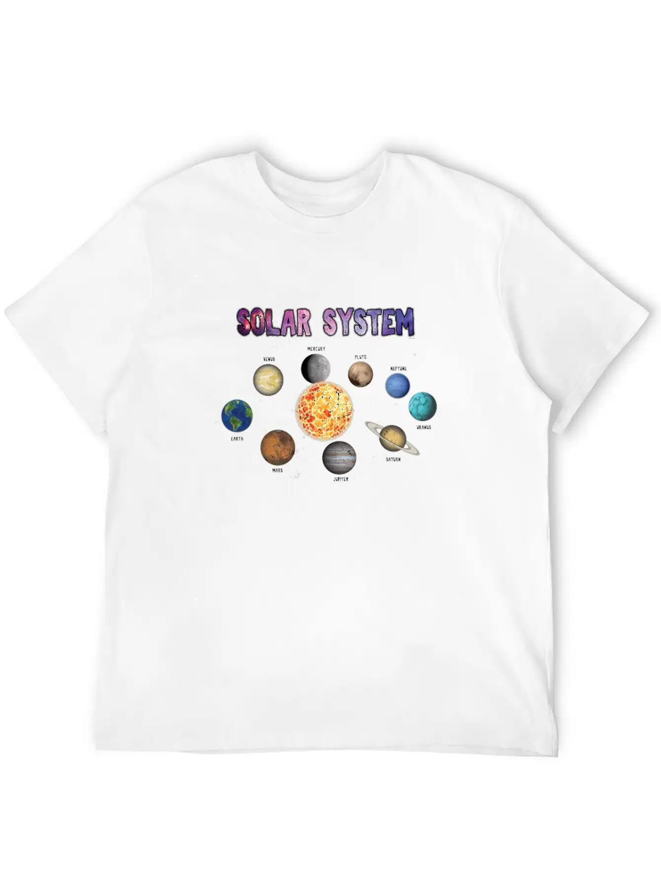 Stars Universe Planets Outerspace Gift Solar Unisex Short Sleeve Soft Cotton T-Shirt – Casual Everyday Wear