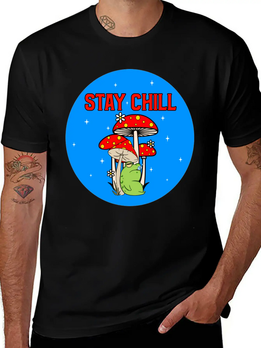 Stay Chill Cute Green Frog Stylish Everyday T-Shirt – Unisex Basic Cotton Tee