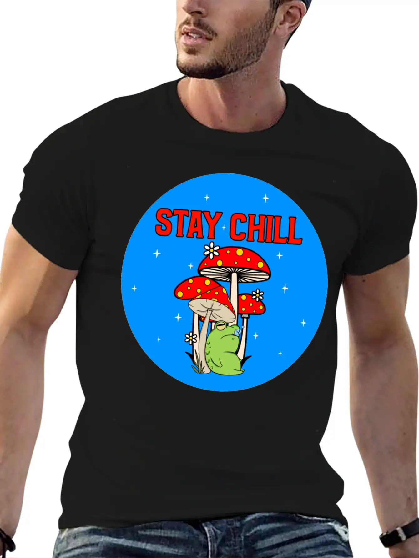 Stay Chill Cute Green Frog Stylish Everyday T-Shirt – Unisex Basic Cotton Tee