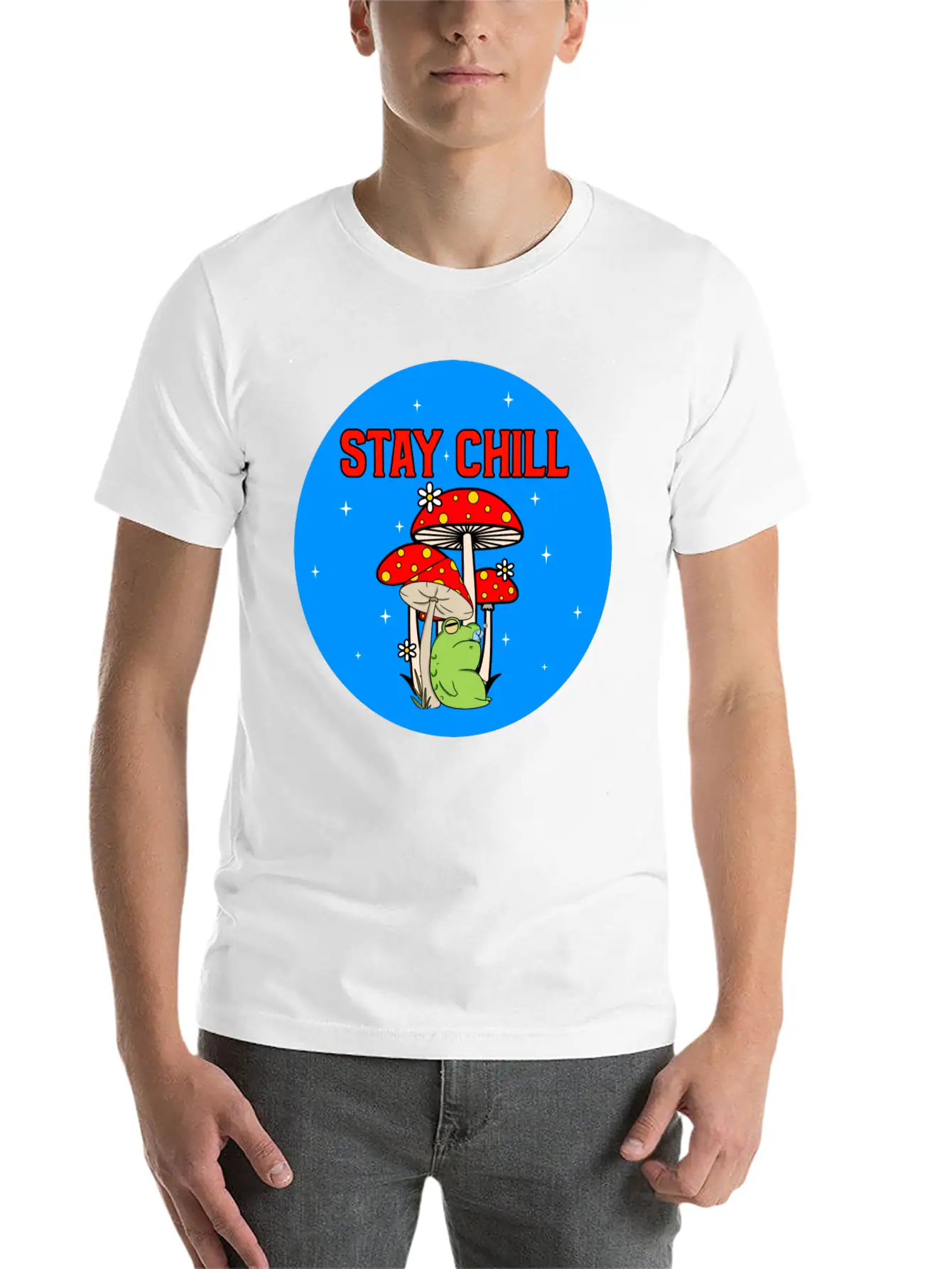 Stay Chill Cute Green Frog Stylish Everyday T-Shirt – Unisex Basic Cotton Tee