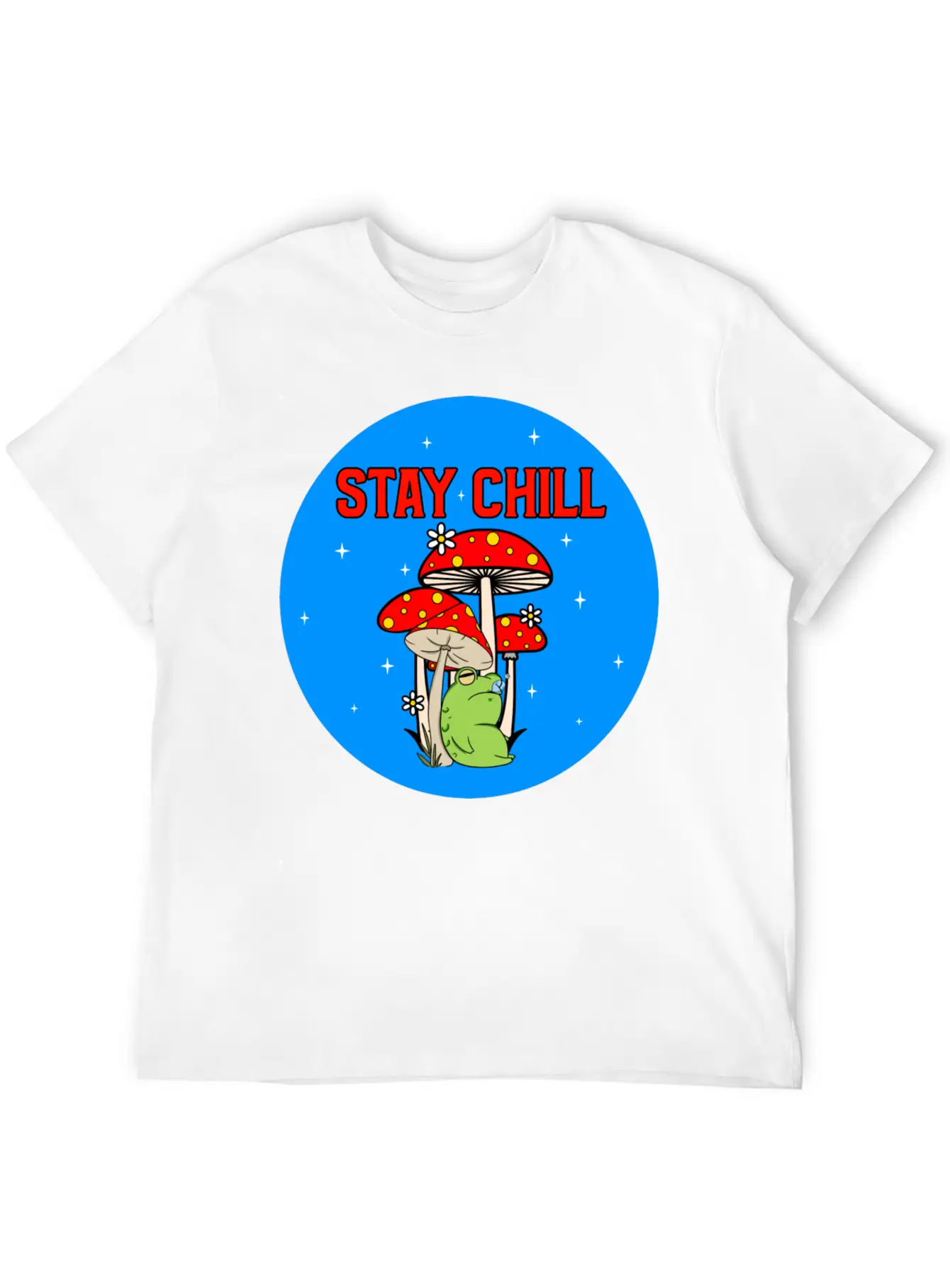 Stay Chill Cute Green Frog Stylish Everyday T-Shirt – Unisex Basic Cotton Tee
