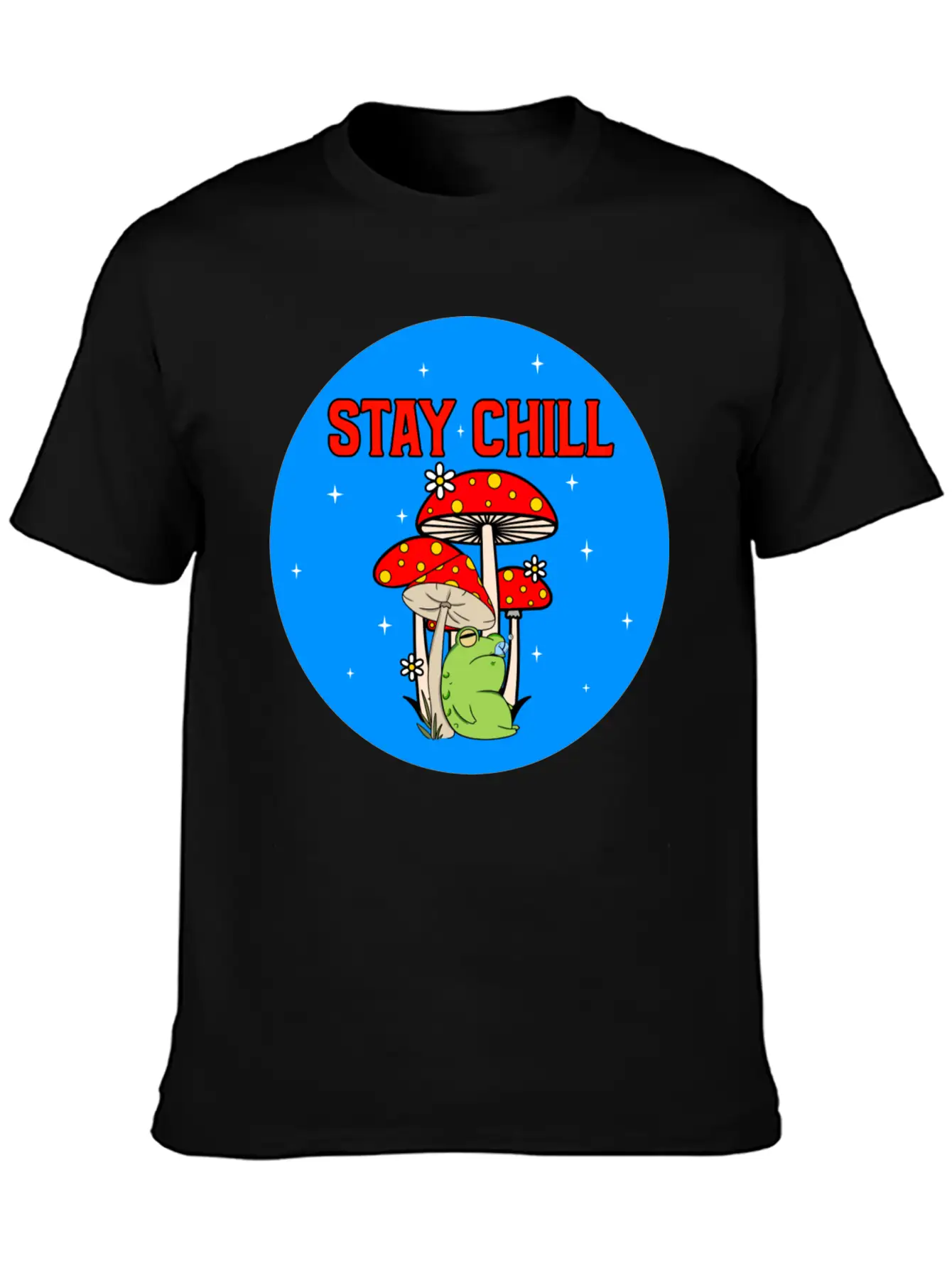 Stay Chill Cute Green Frog Stylish Everyday T-Shirt – Unisex Basic Cotton Tee