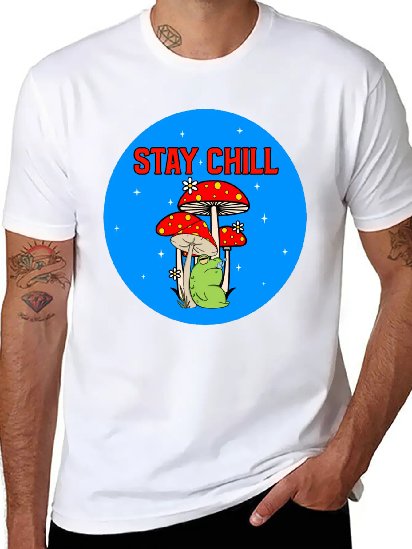 Stay Chill Cute Green Frog Stylish Everyday T-Shirt – Unisex Basic Cotton Tee