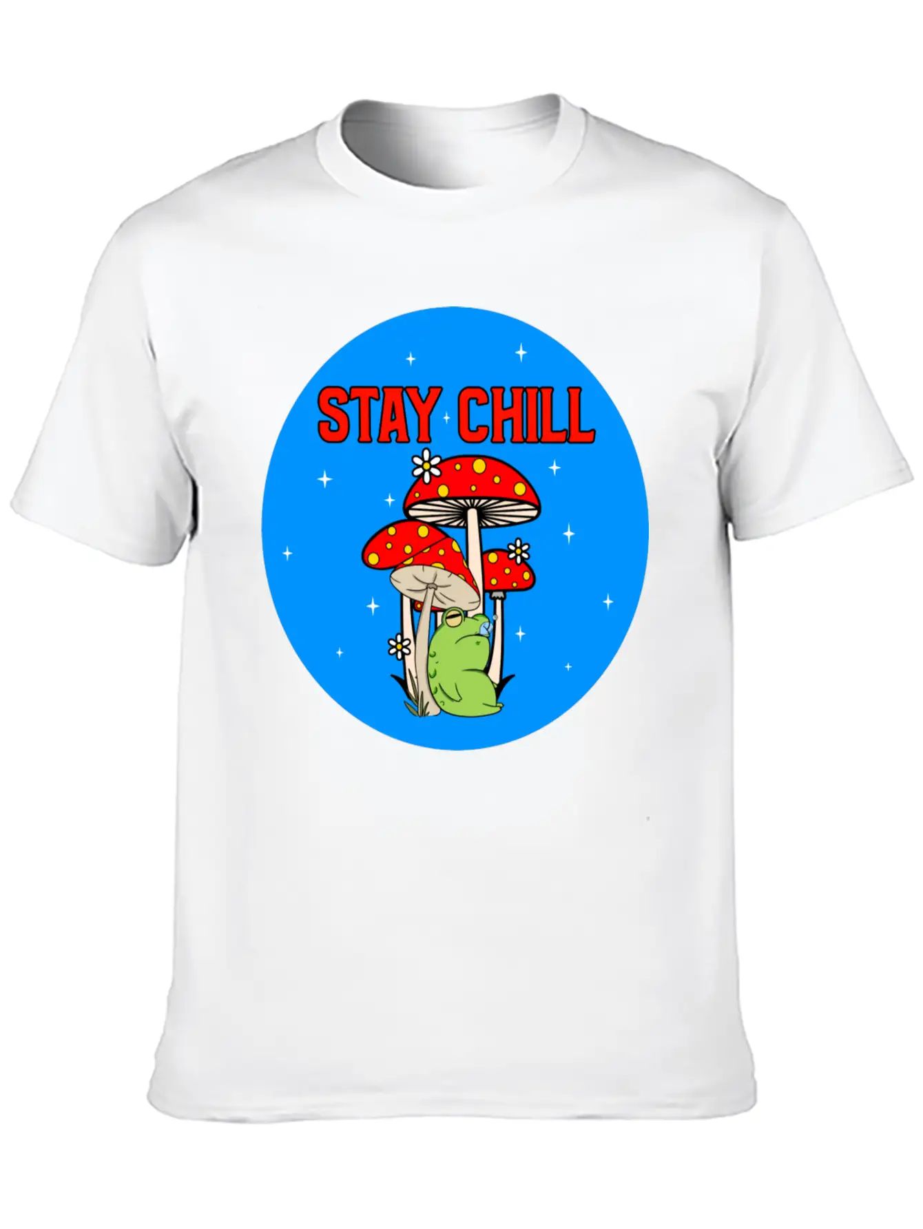 Stay Chill Cute Green Frog Stylish Everyday T-Shirt – Unisex Basic Cotton Tee