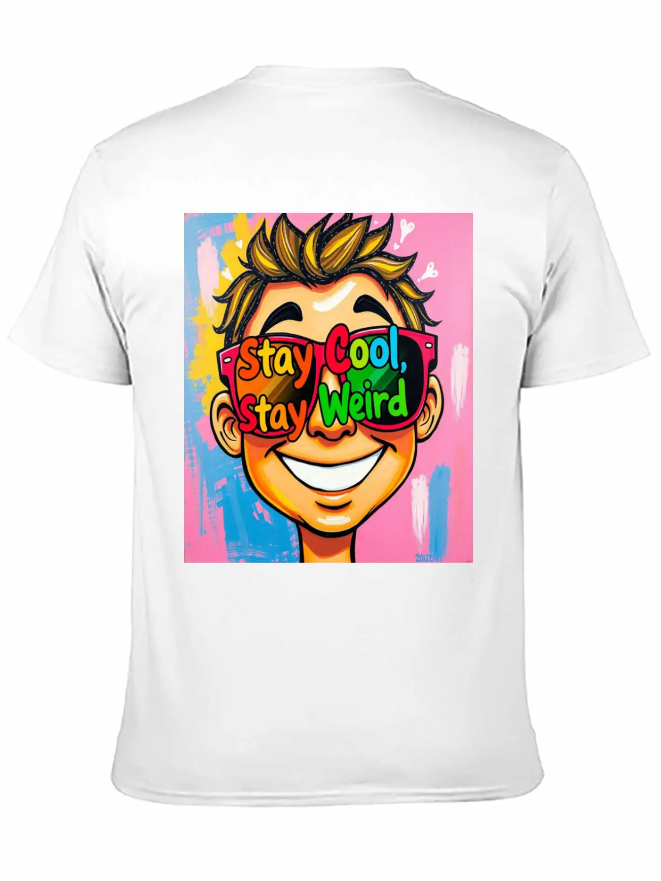 "Stay Cool, Stay Weird" Comfortable Minimalist Graphic Tee – Summer Style Essential