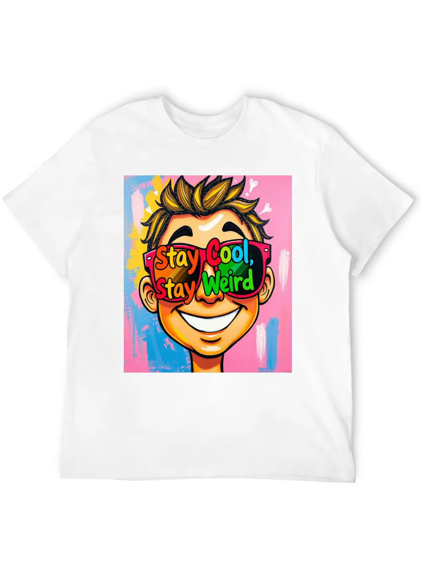 "Stay Cool, Stay Weird" Comfortable Minimalist Graphic Tee – Summer Style Essential