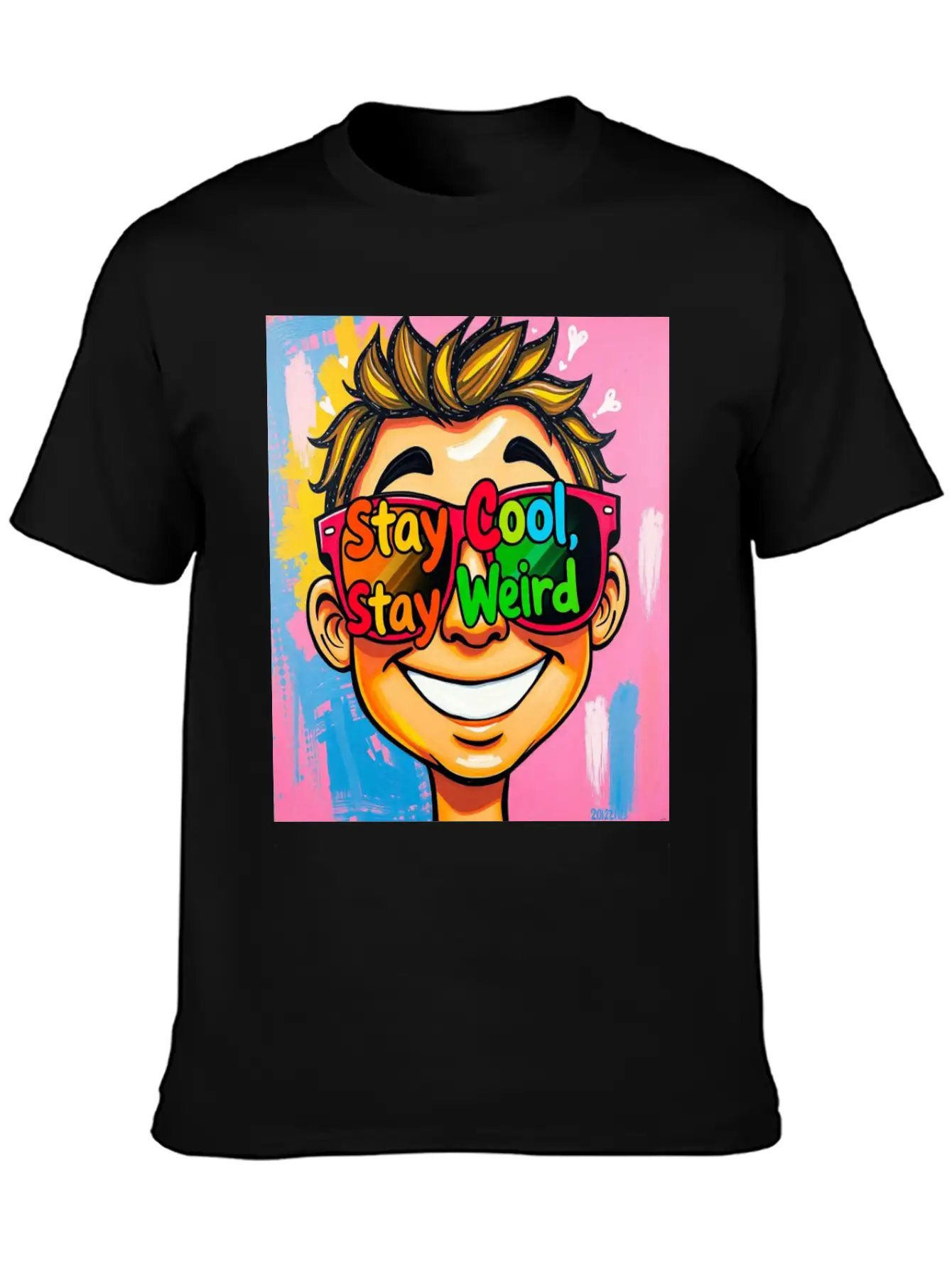 "Stay Cool, Stay Weird" Comfortable Minimalist Graphic Tee – Summer Style Essential