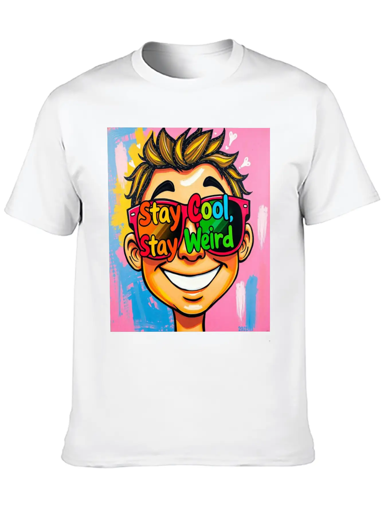 "Stay Cool, Stay Weird" Comfortable Minimalist Graphic Tee – Summer Style Essential