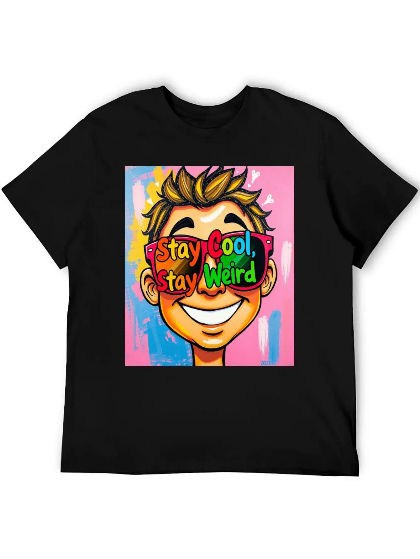 "Stay Cool, Stay Weird" Comfortable Minimalist Graphic Tee – Summer Style Essential