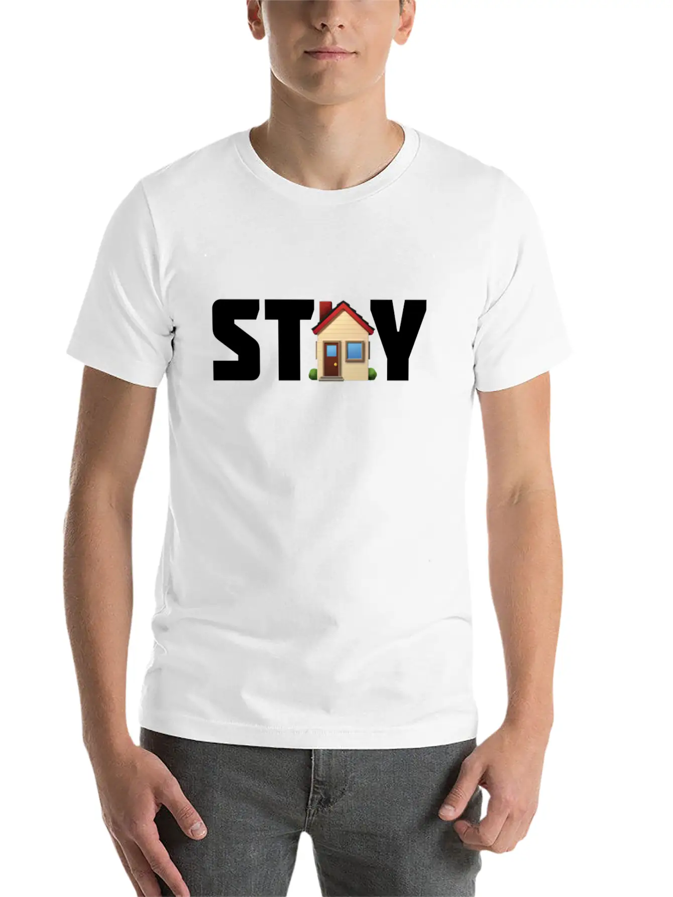Stay Home — Corona Virus 2020 Unisex Short Sleeve Soft Cotton T-Shirt – Casual Everyday Wear