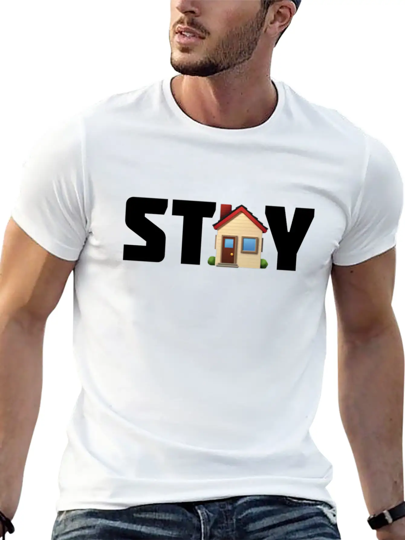 Stay Home — Corona Virus 2020 Unisex Short Sleeve Soft Cotton T-Shirt – Casual Everyday Wear