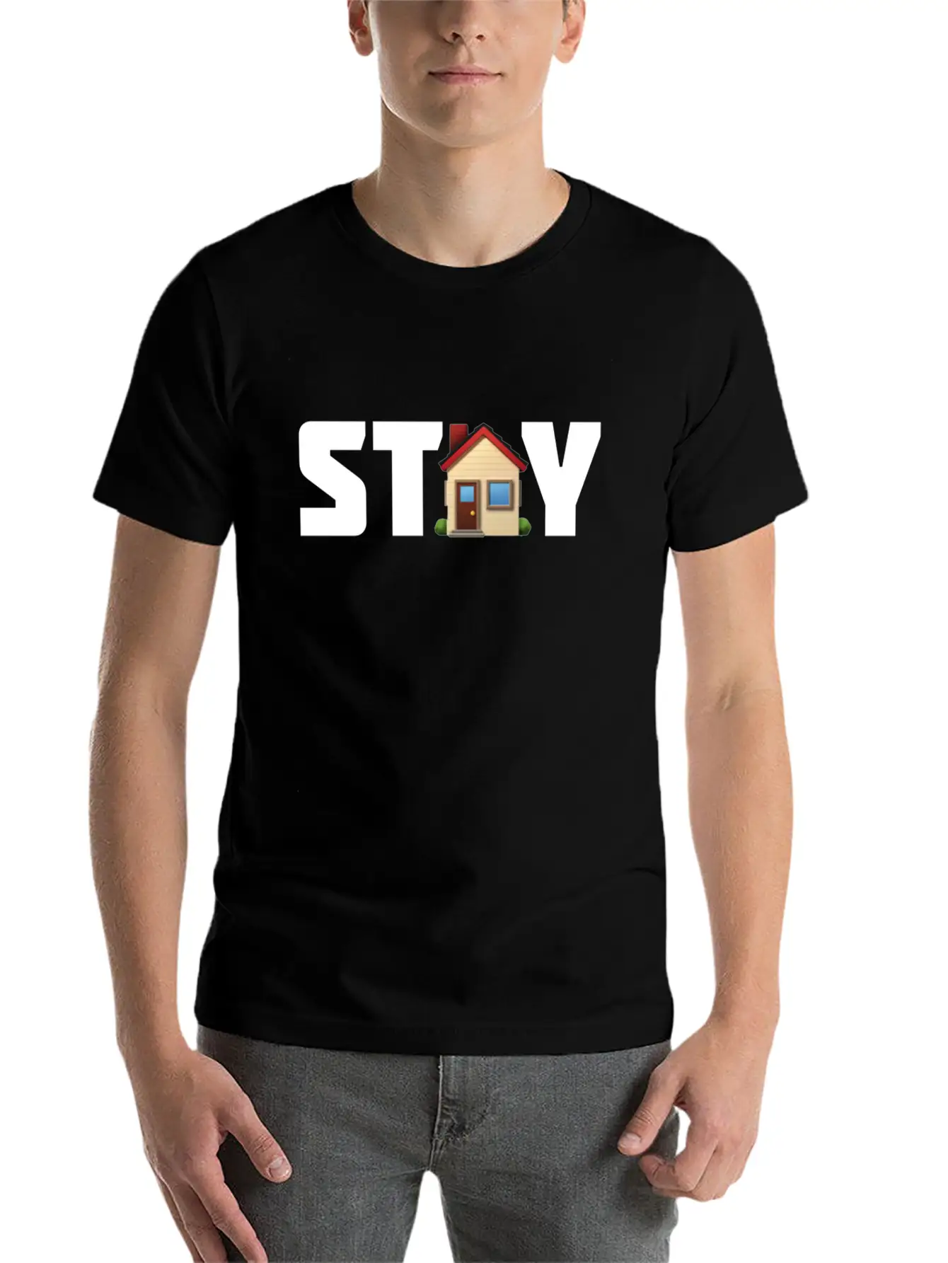 Stay Home — Corona Virus 2020 Unisex Short Sleeve Soft Cotton T-Shirt – Casual Everyday Wear