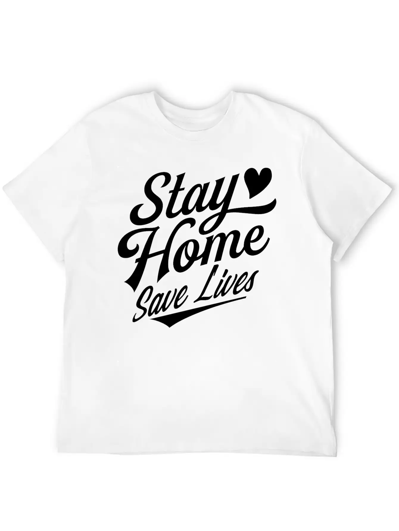 Stay Home Save Lives Quarantine Coronavirus Unisex Short Sleeve Soft Cotton T-Shirt – Casual Everyday Wear