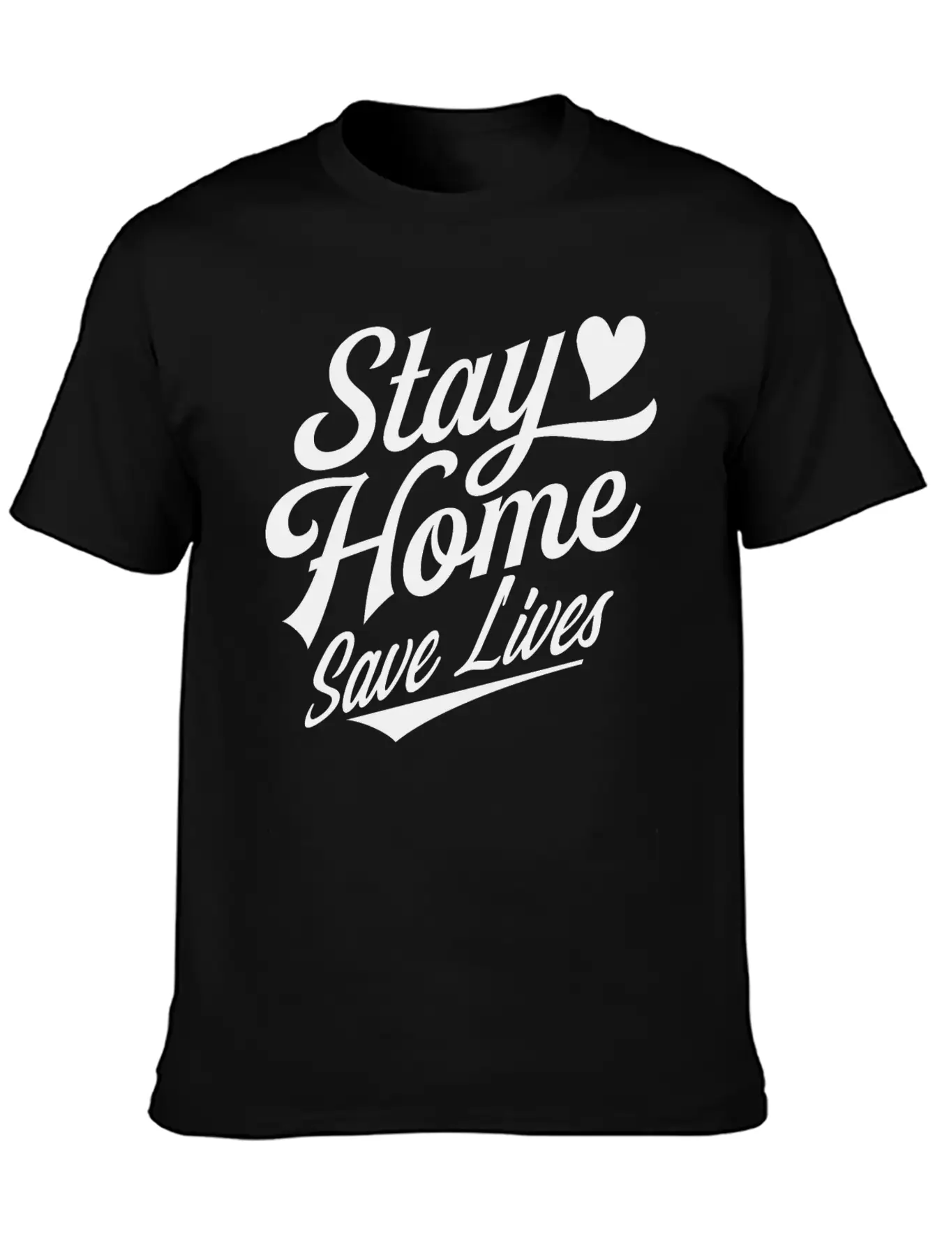 Stay Home Save Lives Quarantine Coronavirus Unisex Short Sleeve Soft Cotton T-Shirt – Casual Everyday Wear