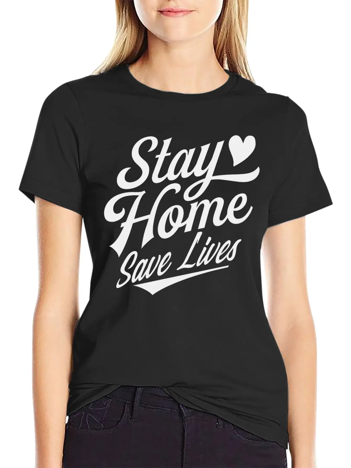Stay Home Save Lives Quarantine Coronavirus Unisex Short Sleeve Soft Cotton T-Shirt – Casual Everyday Wear