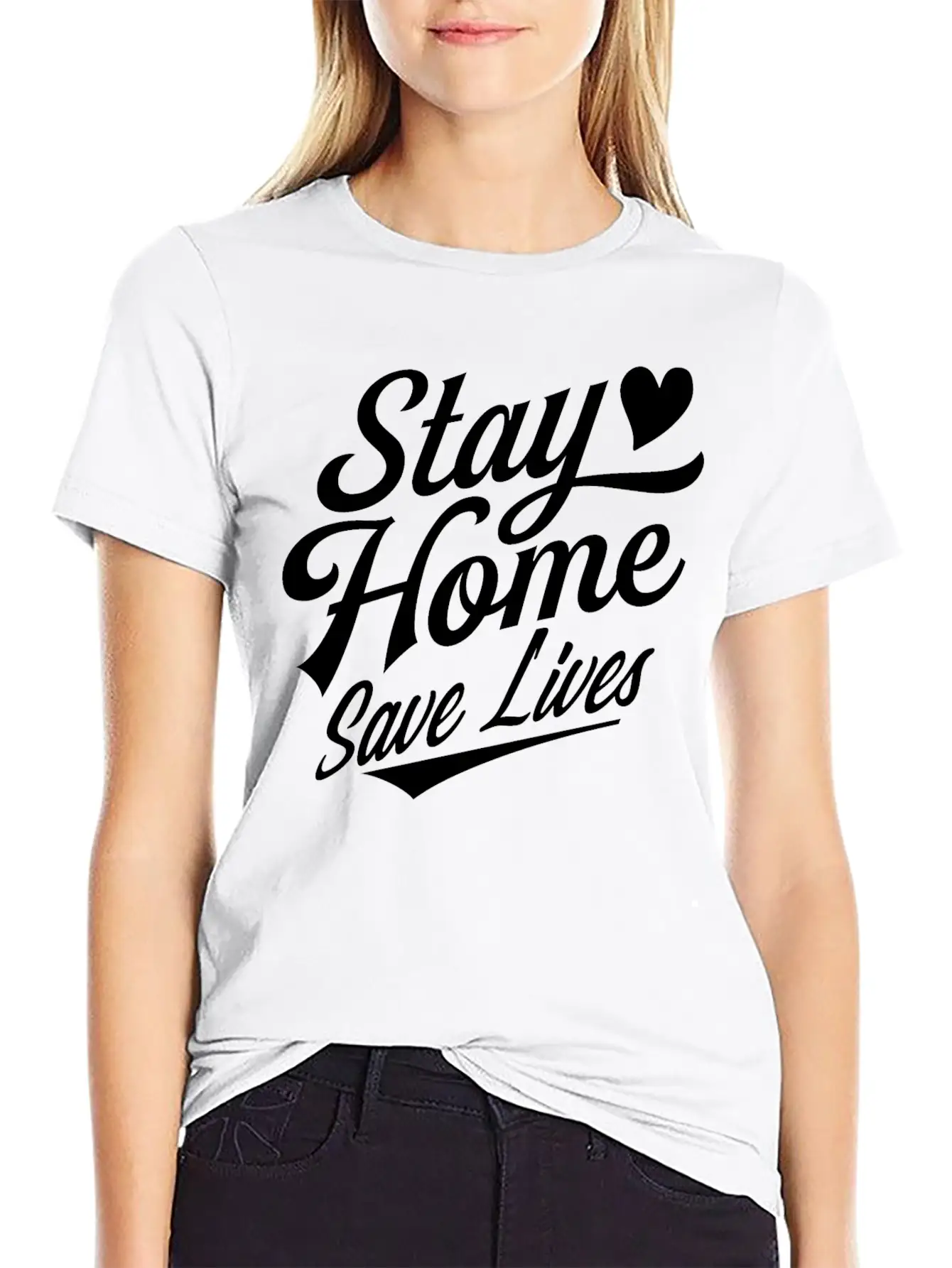 Stay Home Save Lives Quarantine Coronavirus Unisex Short Sleeve Soft Cotton T-Shirt – Casual Everyday Wear