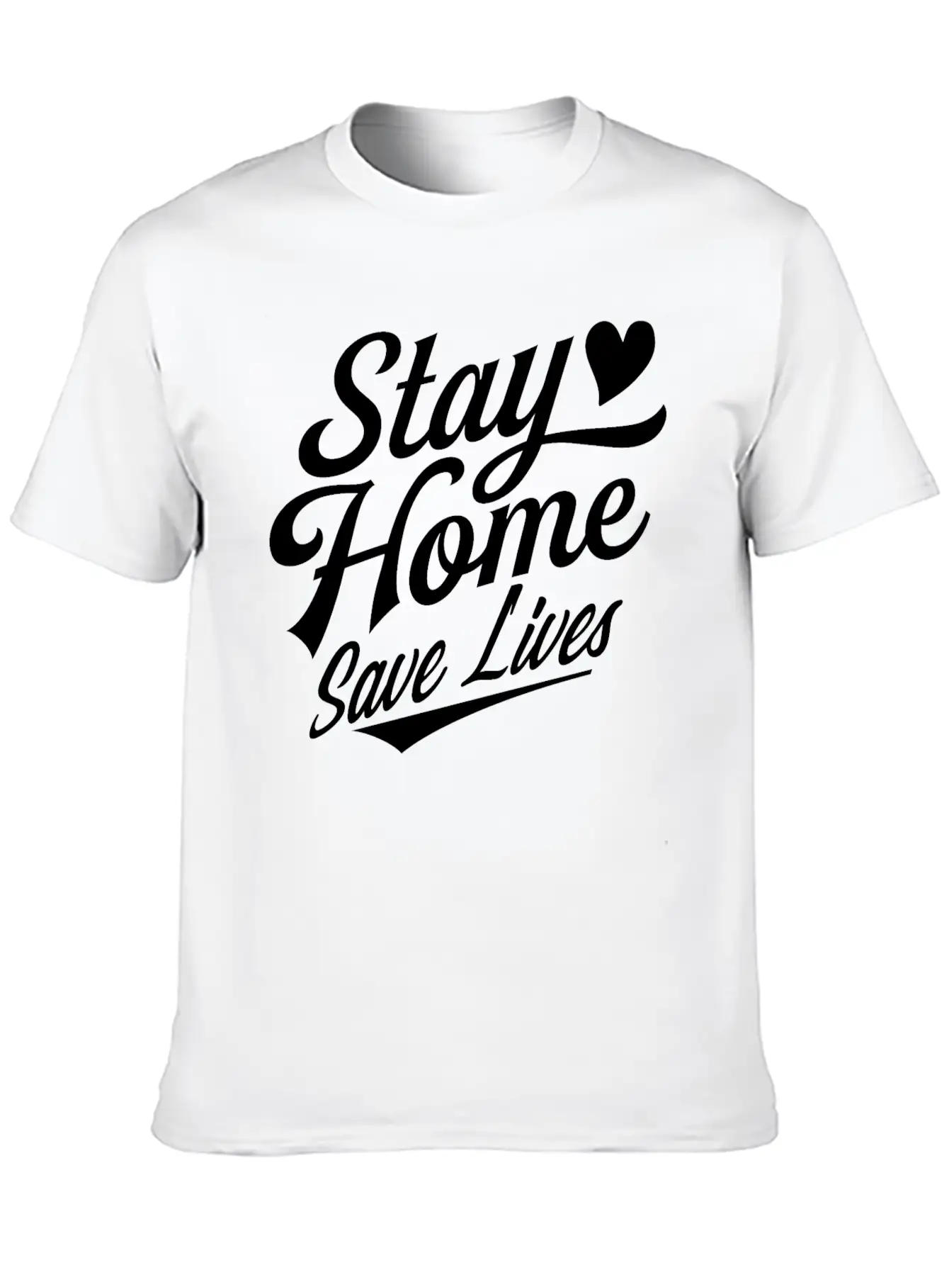 Stay Home Save Lives Quarantine Coronavirus Unisex Short Sleeve Soft Cotton T-Shirt – Casual Everyday Wear