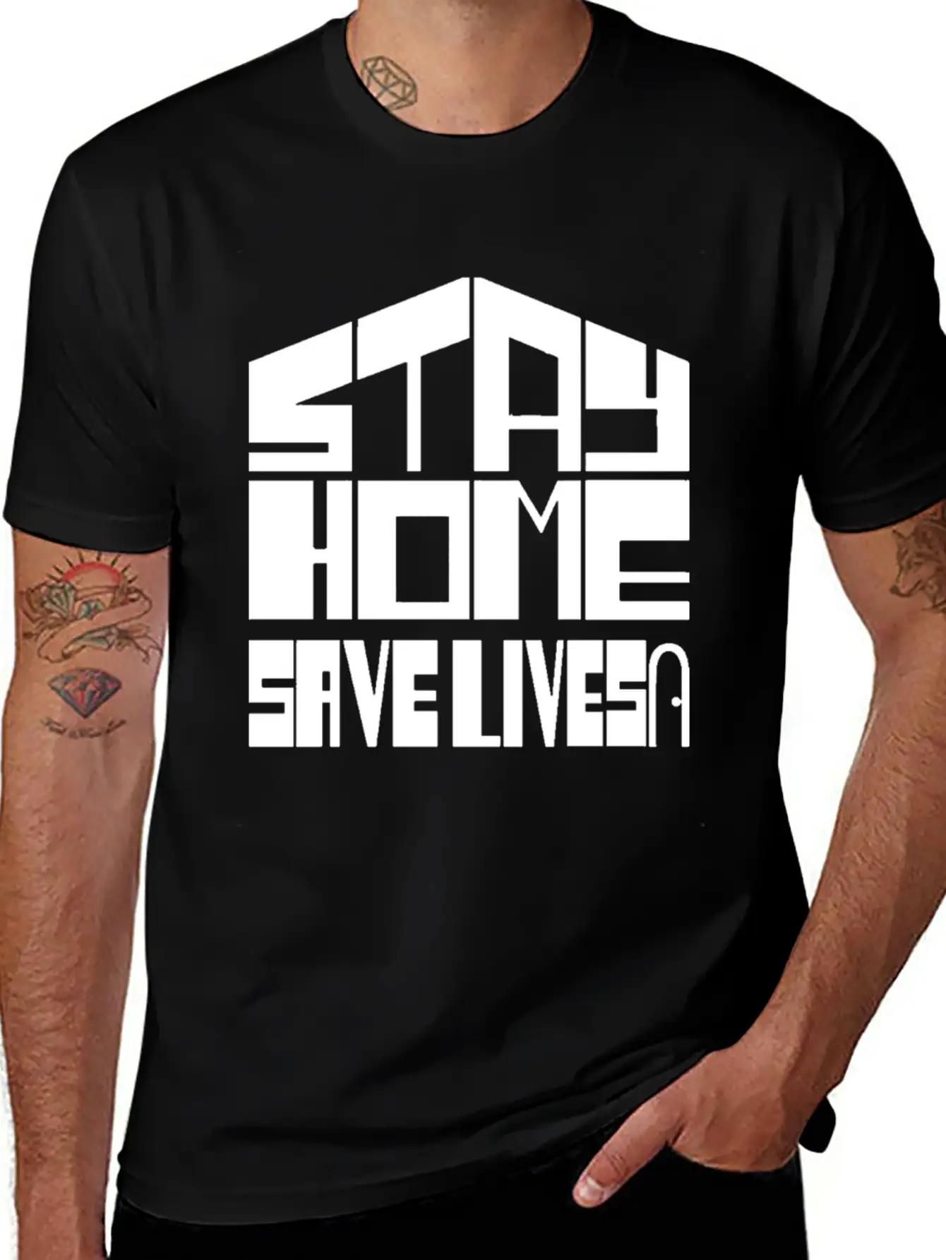 Stay Home Save Lives Unisex Casual T-Shirt – Clean Design For Daily Comfort