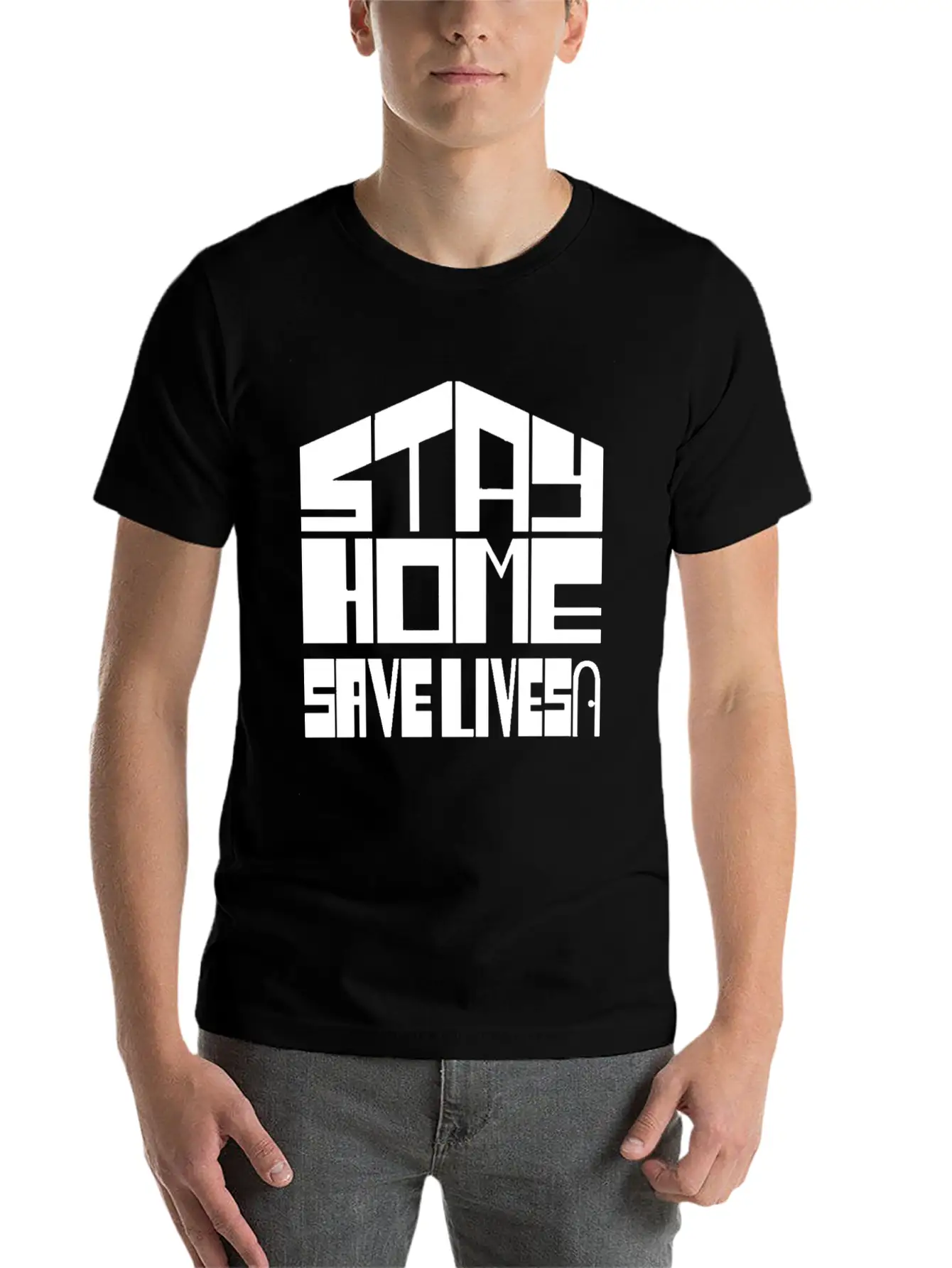 Stay Home Save Lives Unisex Casual T-Shirt – Clean Design For Daily Comfort