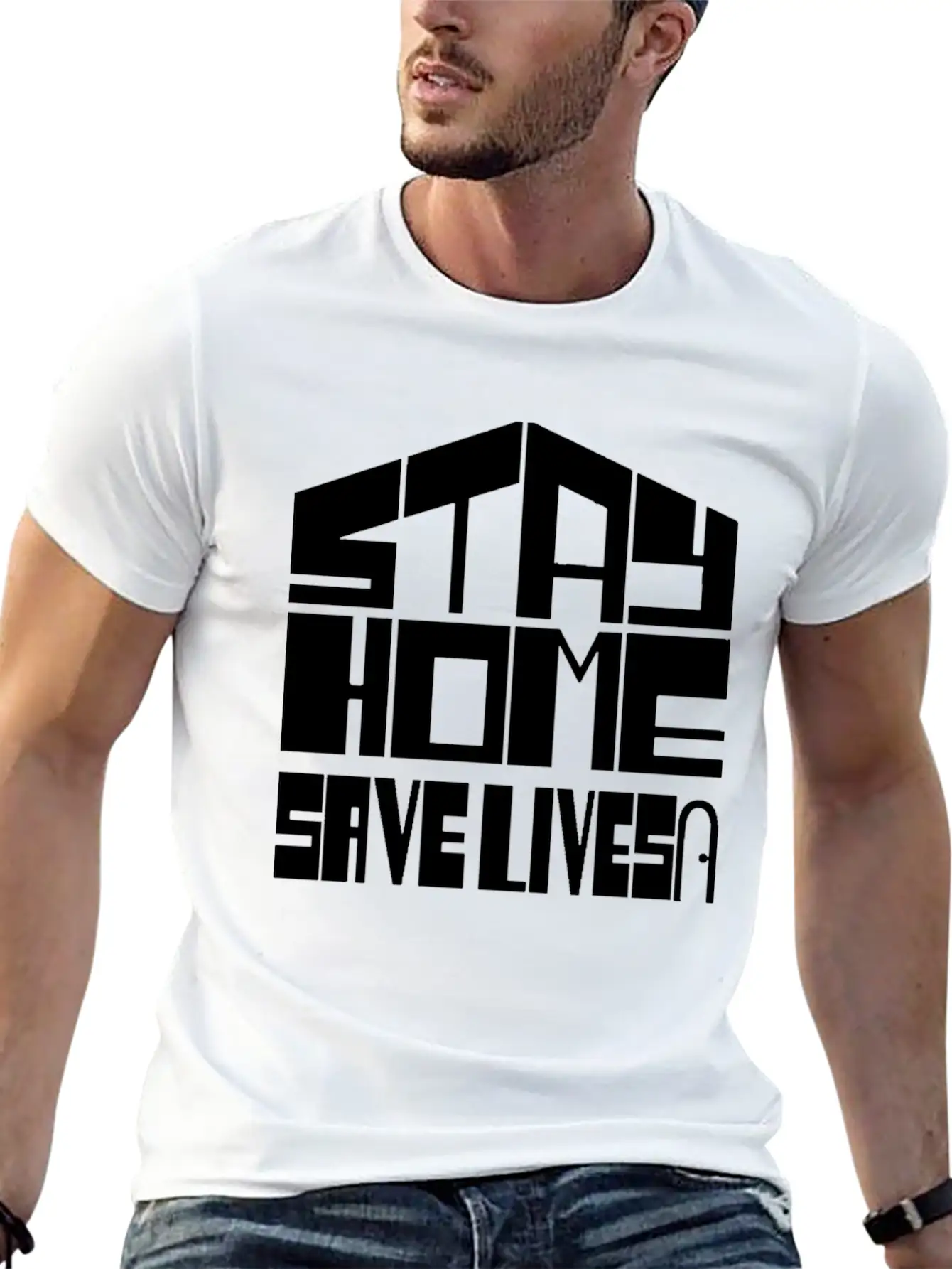 Stay Home Save Lives Unisex Casual T-Shirt – Clean Design For Daily Comfort