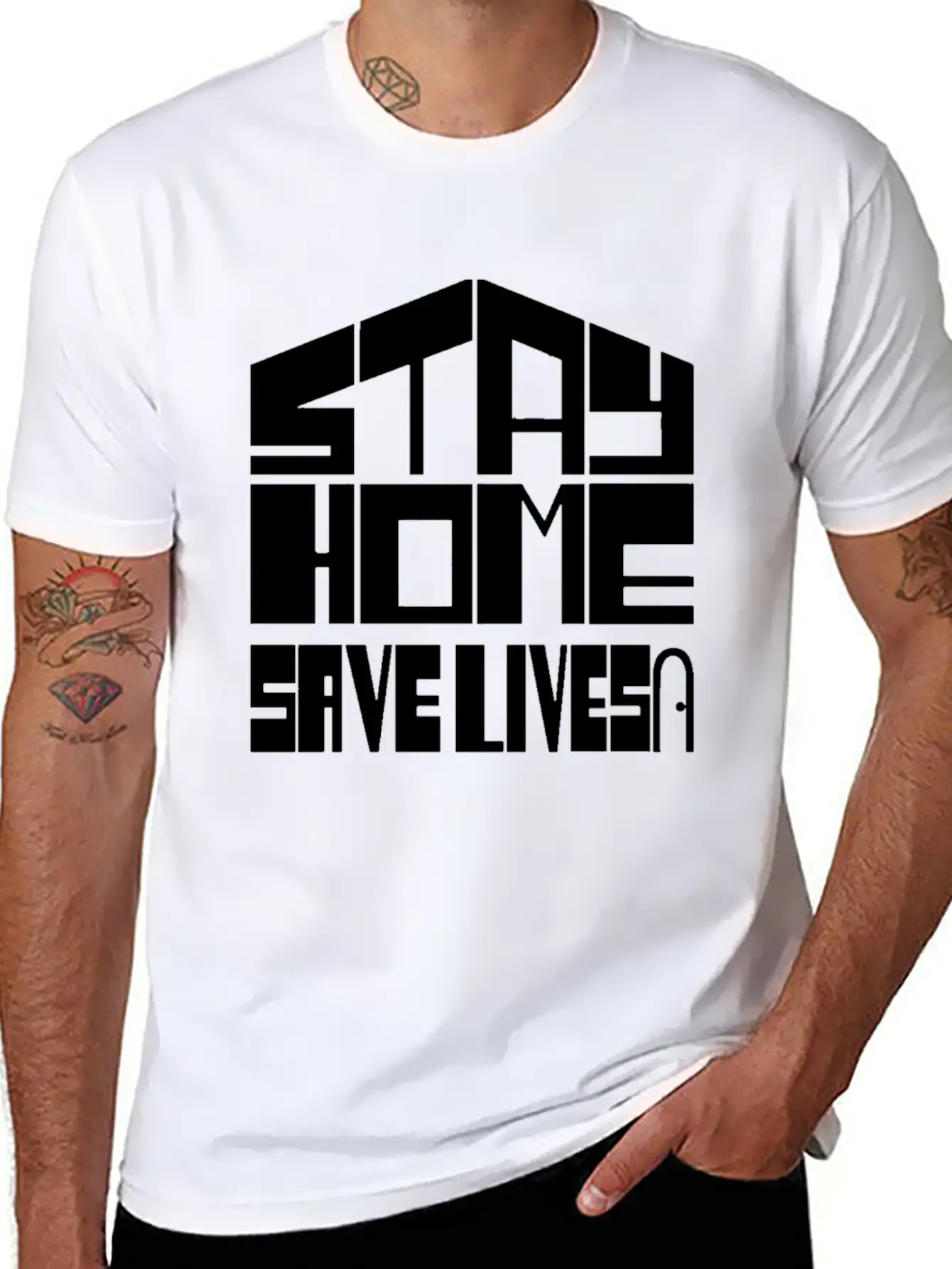 Stay Home Save Lives Unisex Casual T-Shirt – Clean Design For Daily Comfort