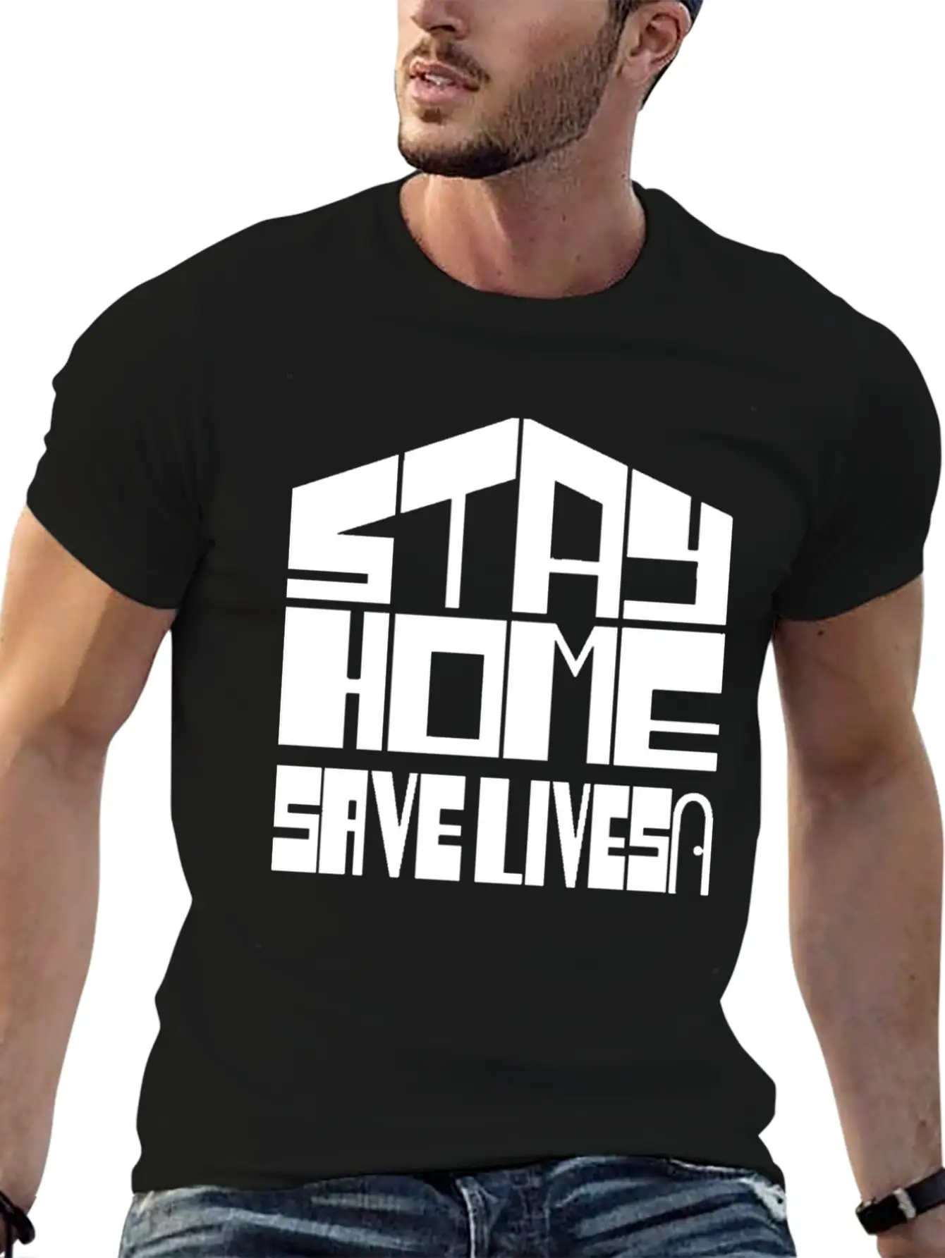 Stay Home Save Lives Unisex Casual T-Shirt – Clean Design For Daily Comfort