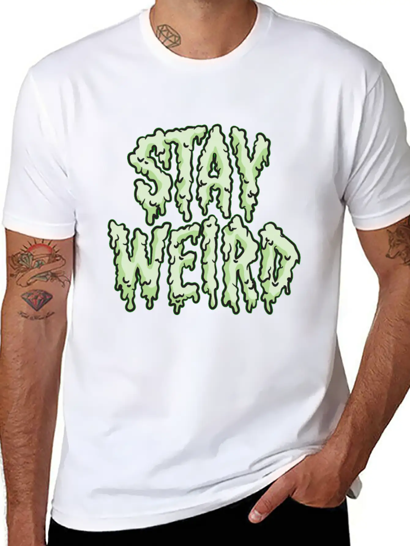 Stay Weird Stylish Everyday T-Shirt – Unisex Basic Cotton Tee