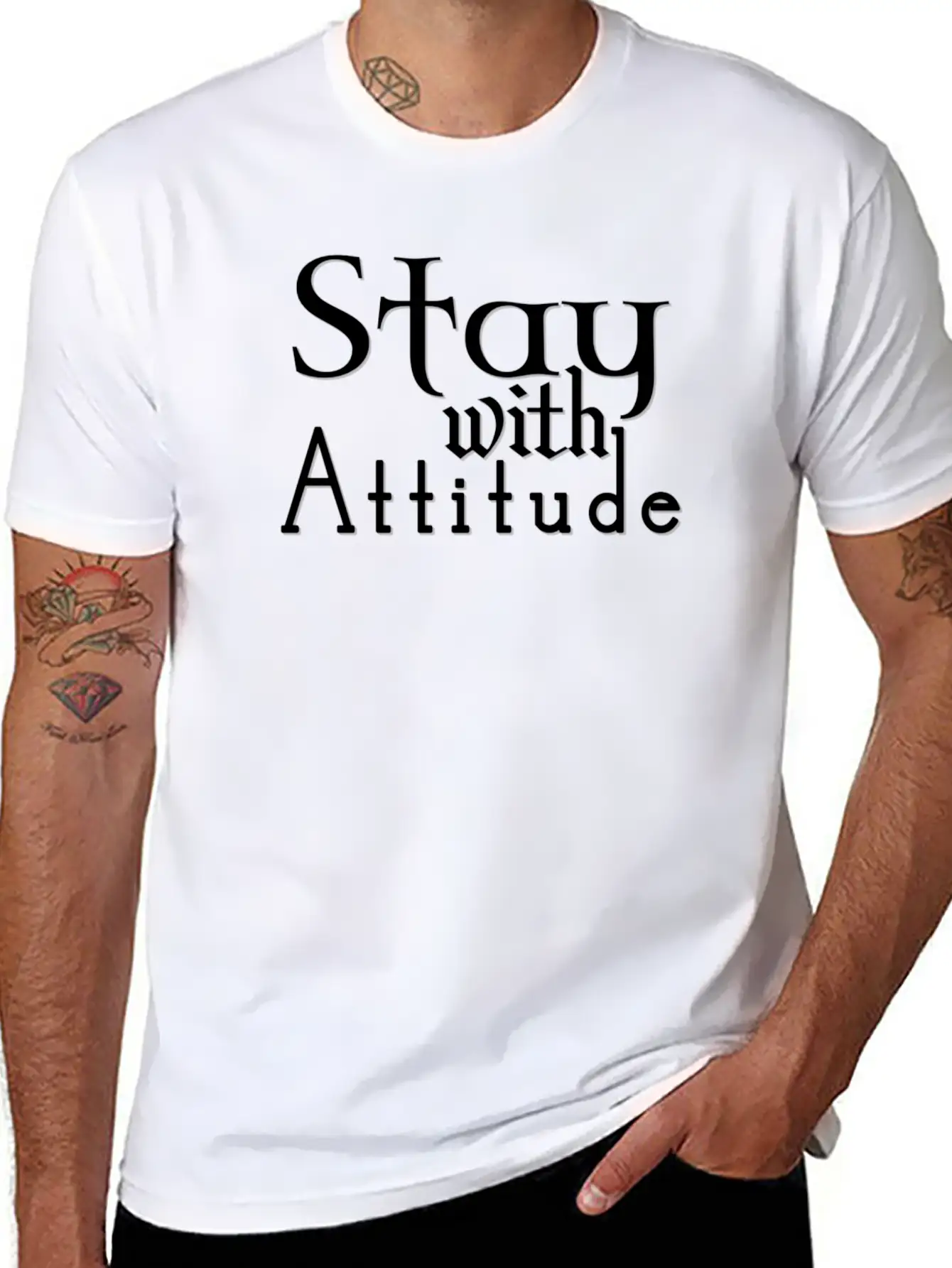 Stay With Attitude Comfortable Minimalist Graphic Tee – Summer Style Essential