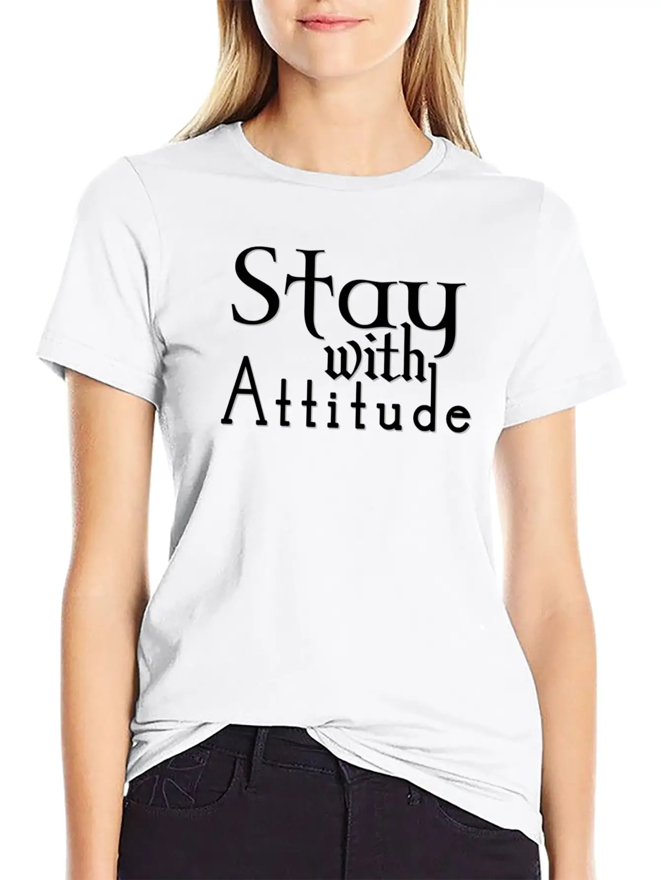 Stay With Attitude Comfortable Minimalist Graphic Tee – Summer Style Essential