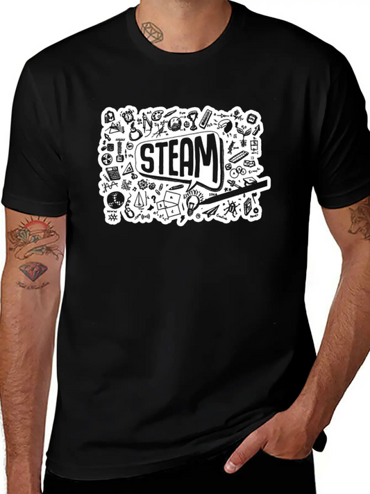 STEAM Thought Cloud Science Engineering Art STEM Timeless Short Sleeve Tee – Comfy And Minimalist Design